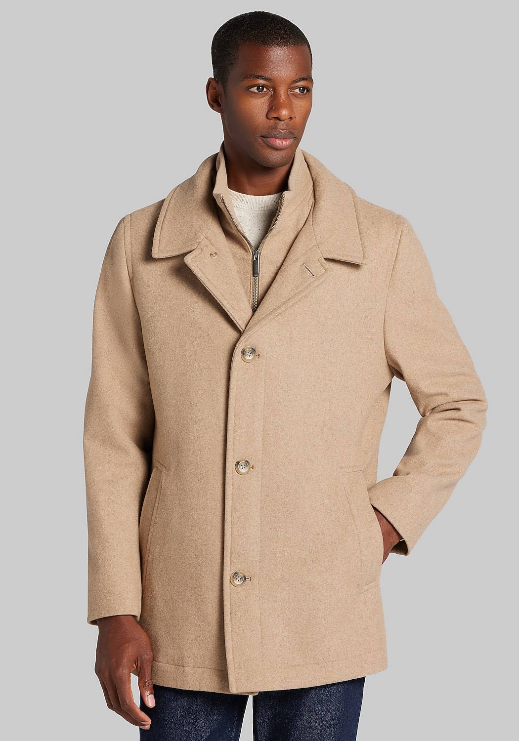 Jos. A. Bank Tailored Fit Bib Front Car Coat - Big & Tall