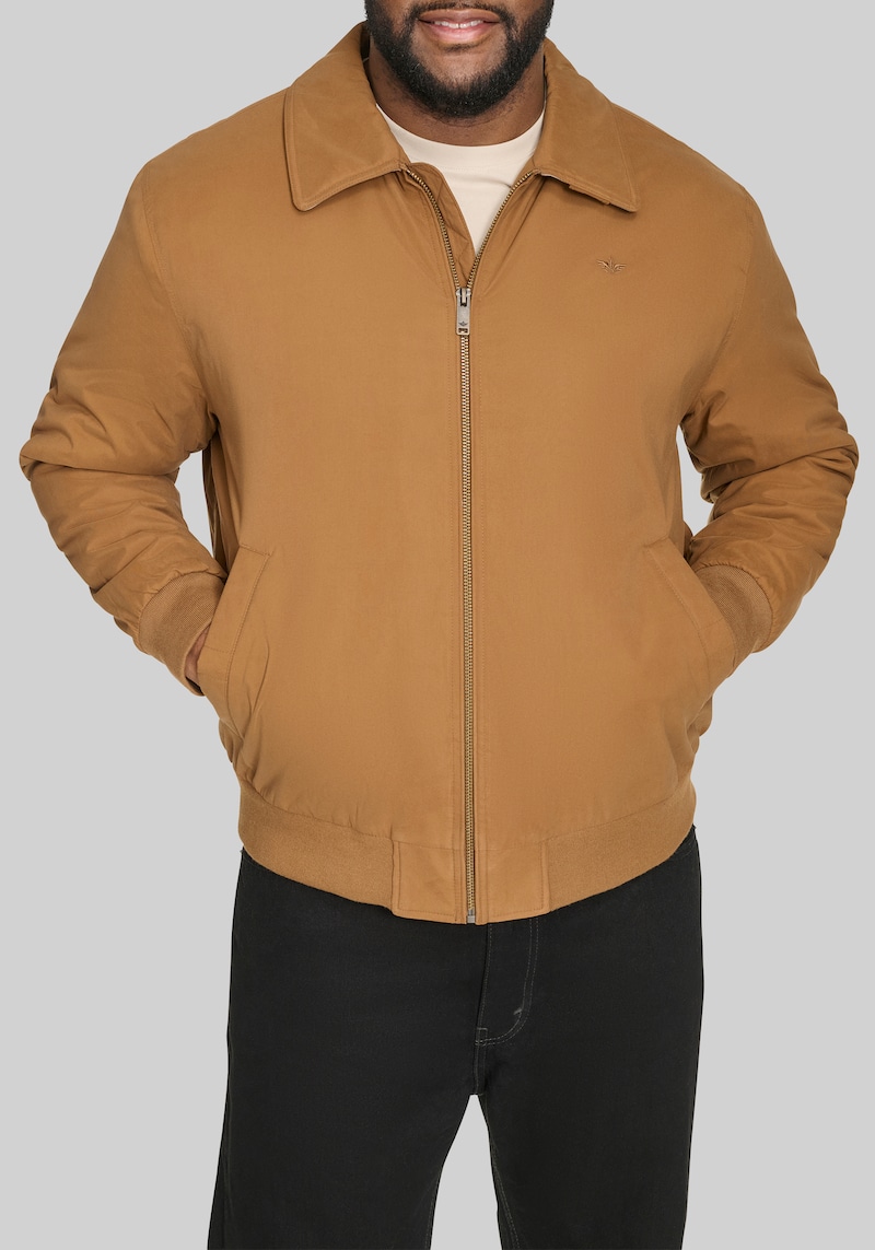 Men's Big & Tall Dockers Tailored Fit Micro Twill Golf Bomber Jacket at Jos. A. Bank, Brown/Tobacco, Size 5 X Big - Outerwear
