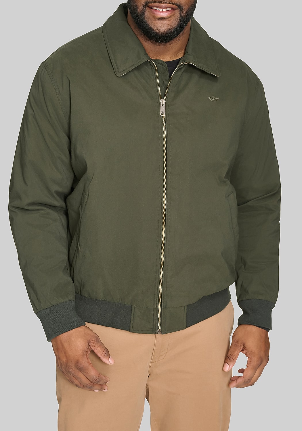 Dockers Tailored Fit Micro Twill Golf Bomber Jacket - Big & Tall