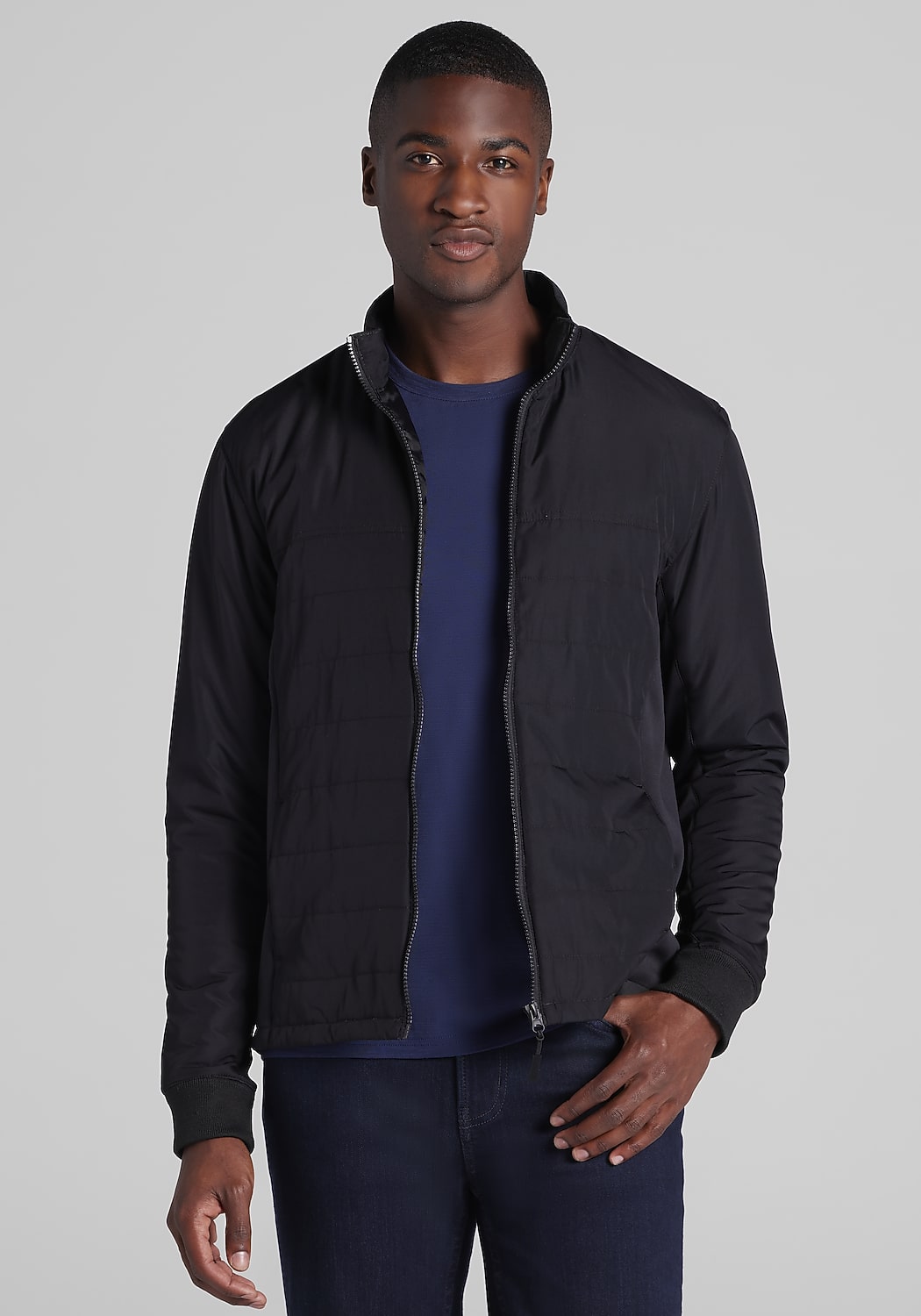 Traveler&reg; Collection Tailored Fit Mixed Media Soft Shell Jacket