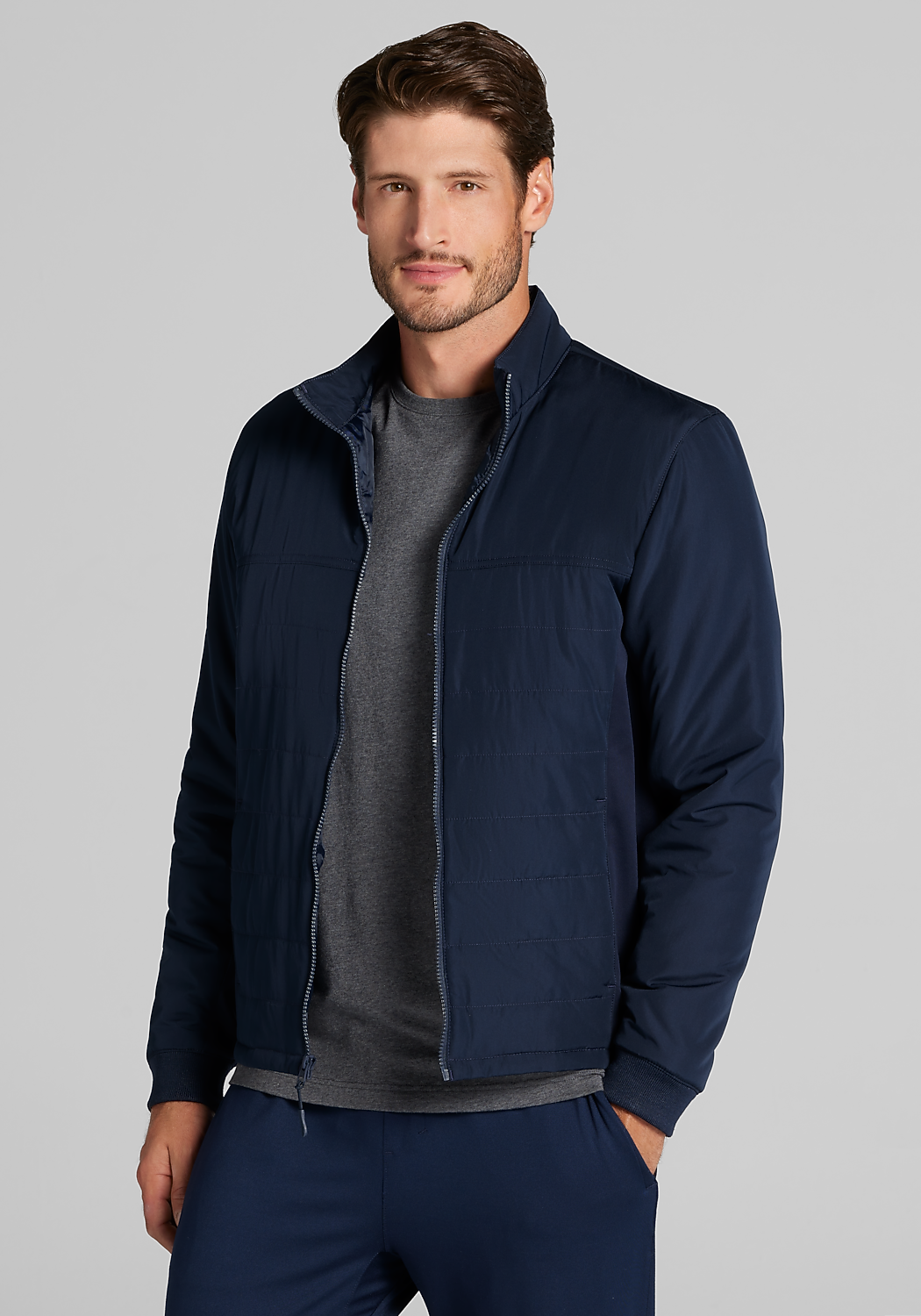 Traveler&reg; Collection Tailored Fit Mixed Media Soft Shell Jacket