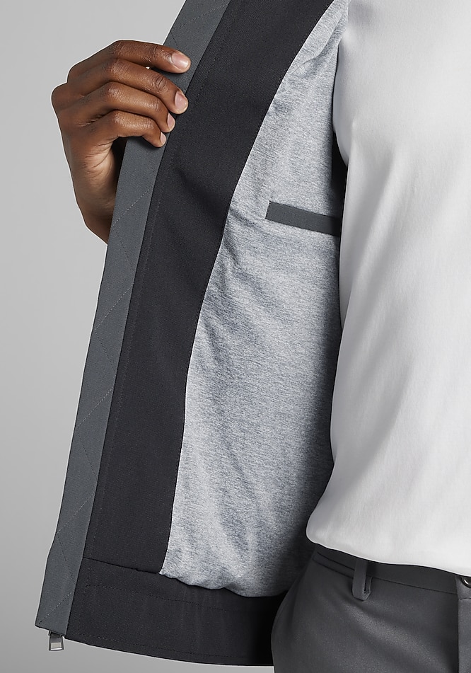 Jos. A. Bank Tailored Fit Canvas Zip Bomber Jacket - Big & Tall