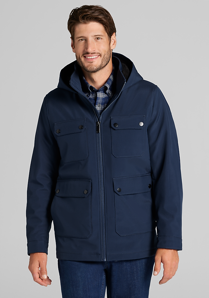 Traveler® Collection Tailored Fit Soft Shell Hooded Jacket - Big