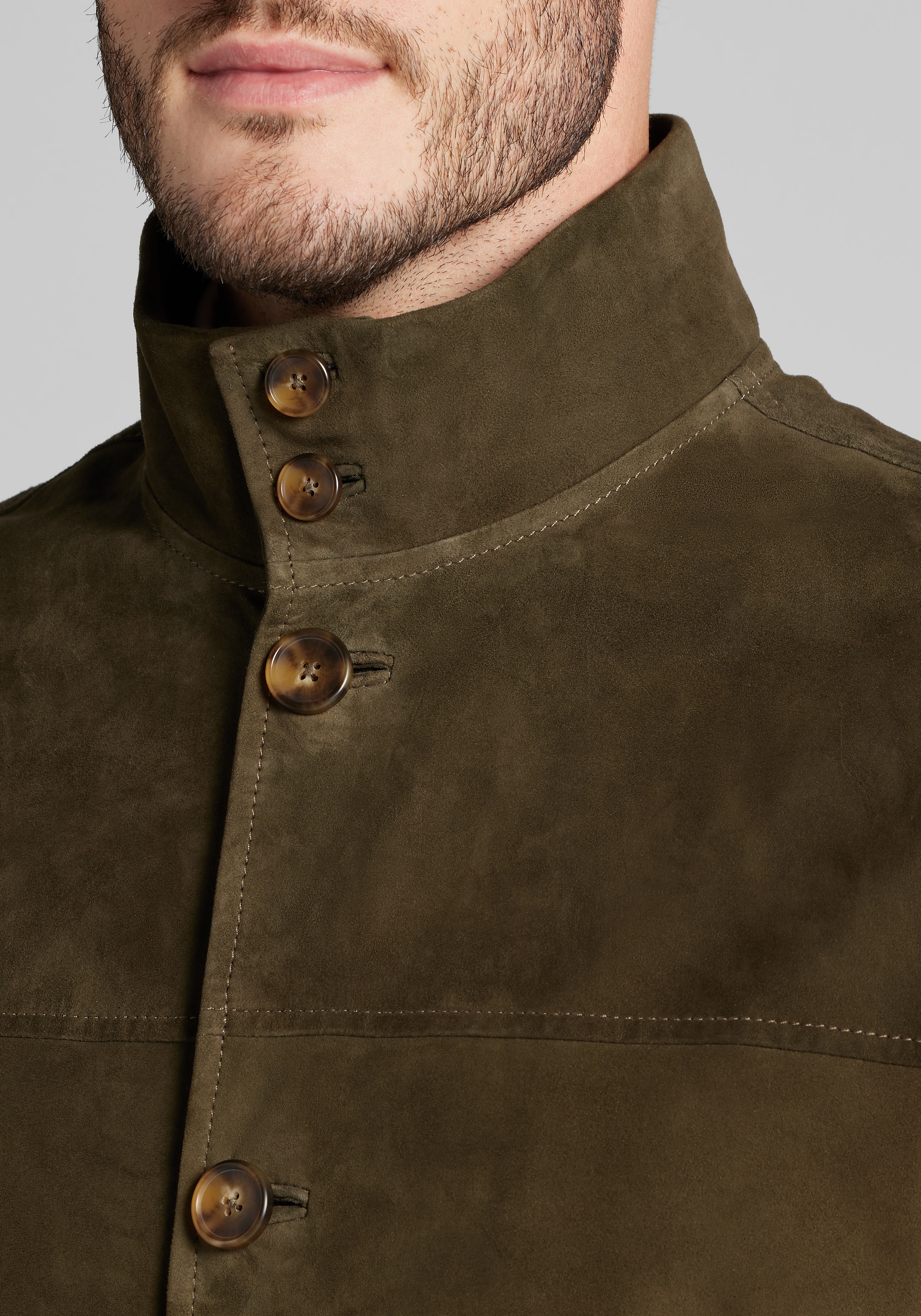 Reserve Collection Tailored Fit Suede Bomber Jacket