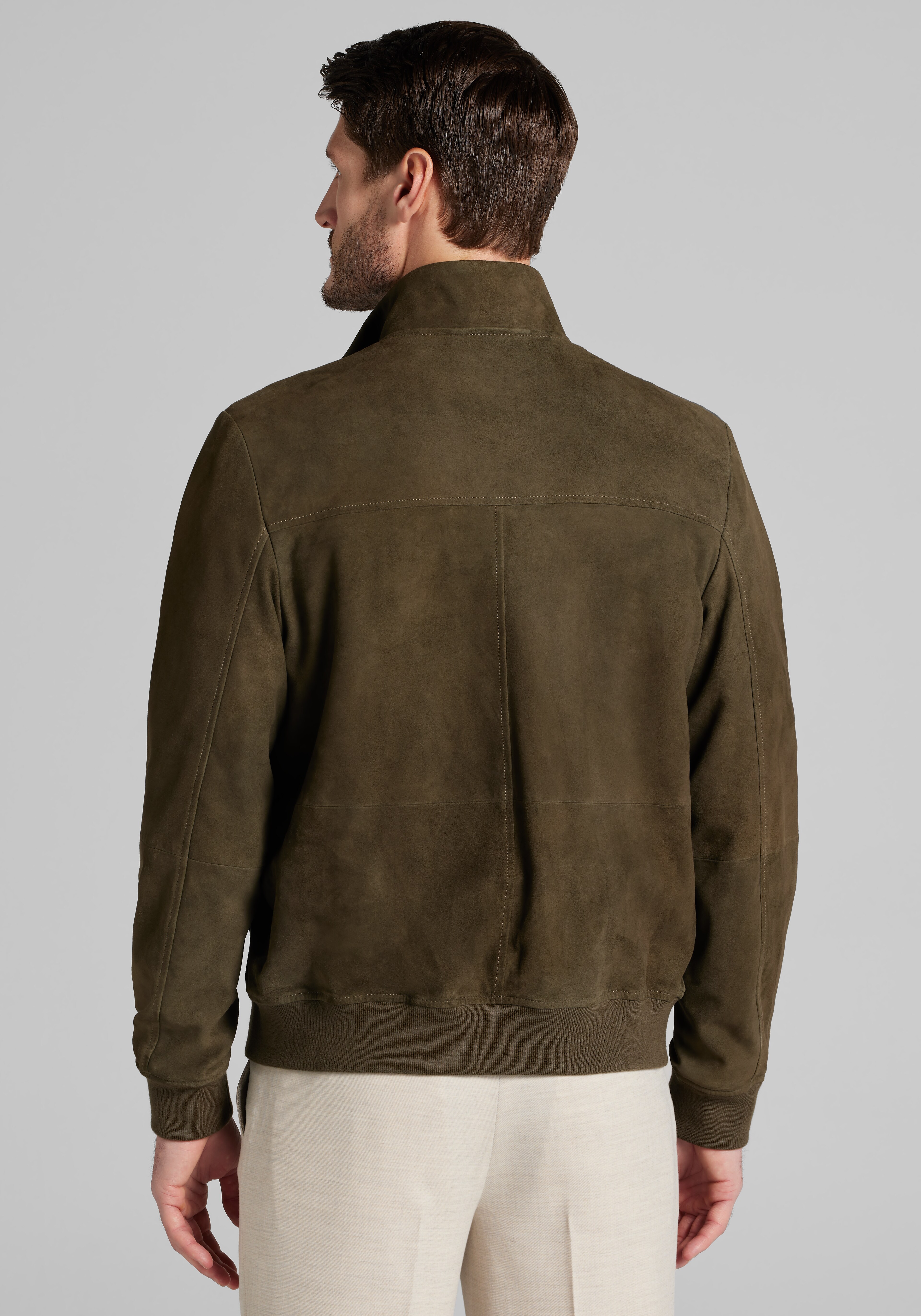 Reserve Collection Tailored Fit Suede Bomber Jacket CLEARANCE