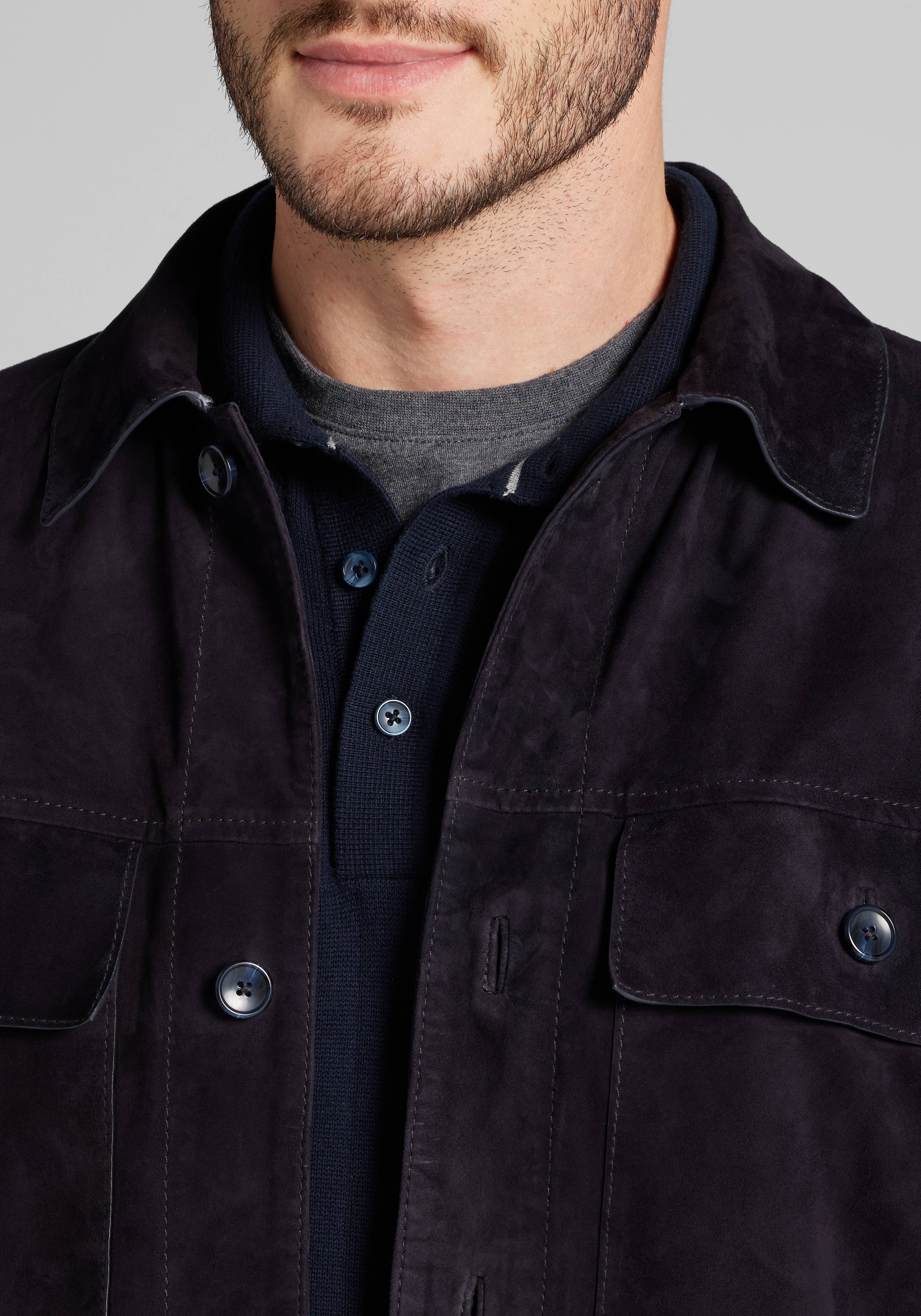 Reserve Collection Tailored Fit Suede Shirt Jacket