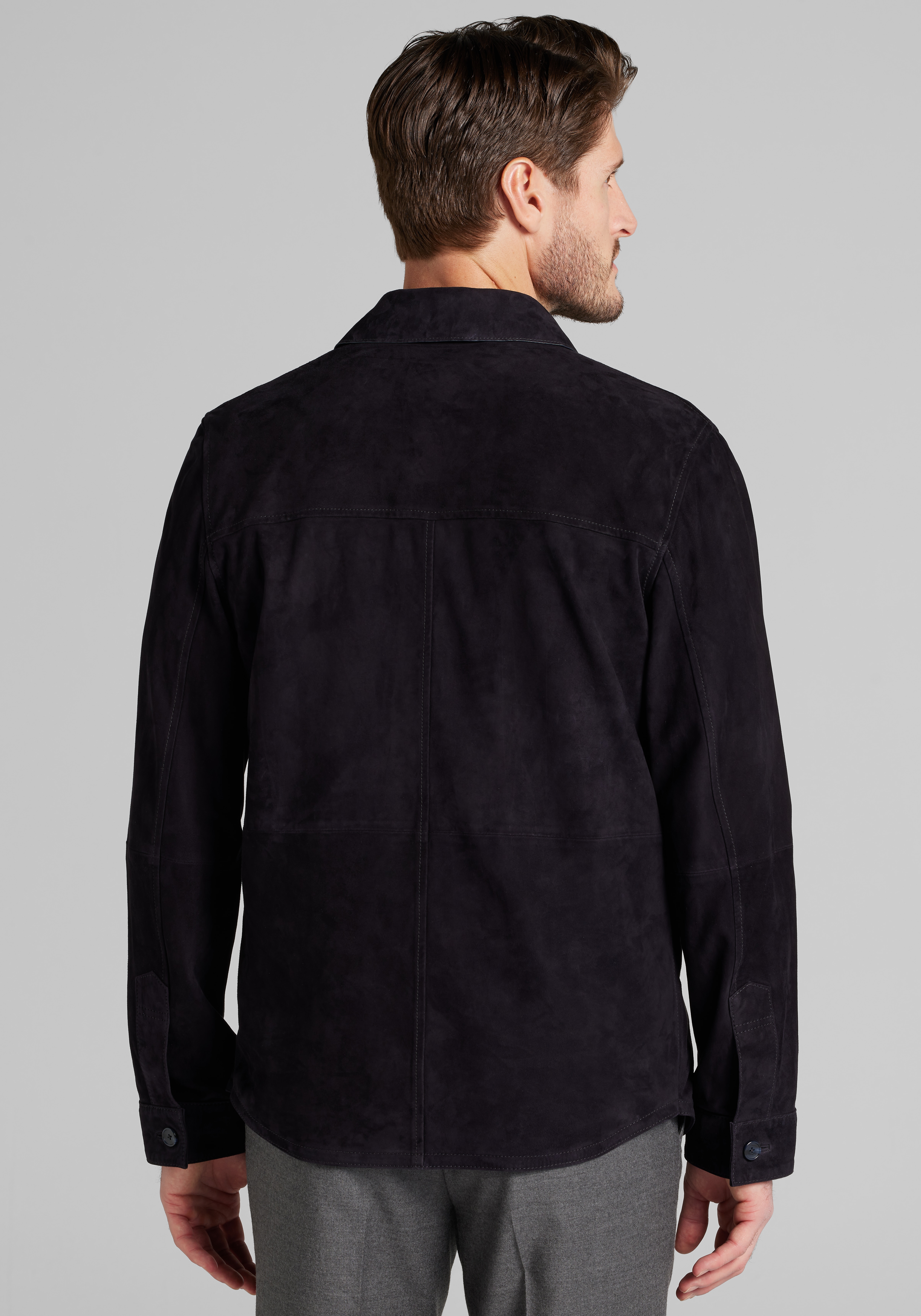 Reserve Collection Tailored Fit Suede Shirt Jacket