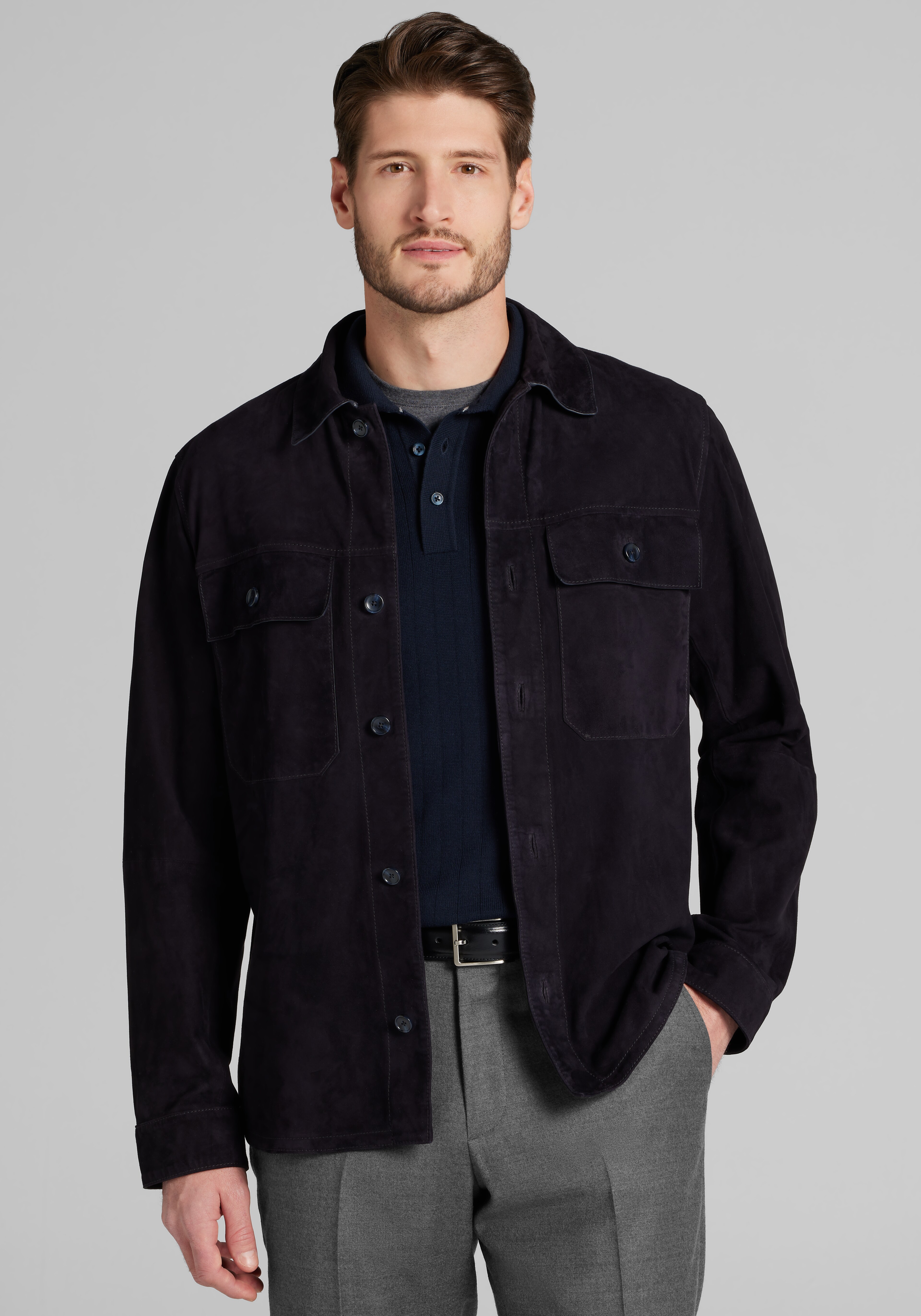 Reserve Collection Tailored Fit Suede Shirt Jacket CLEARANCE