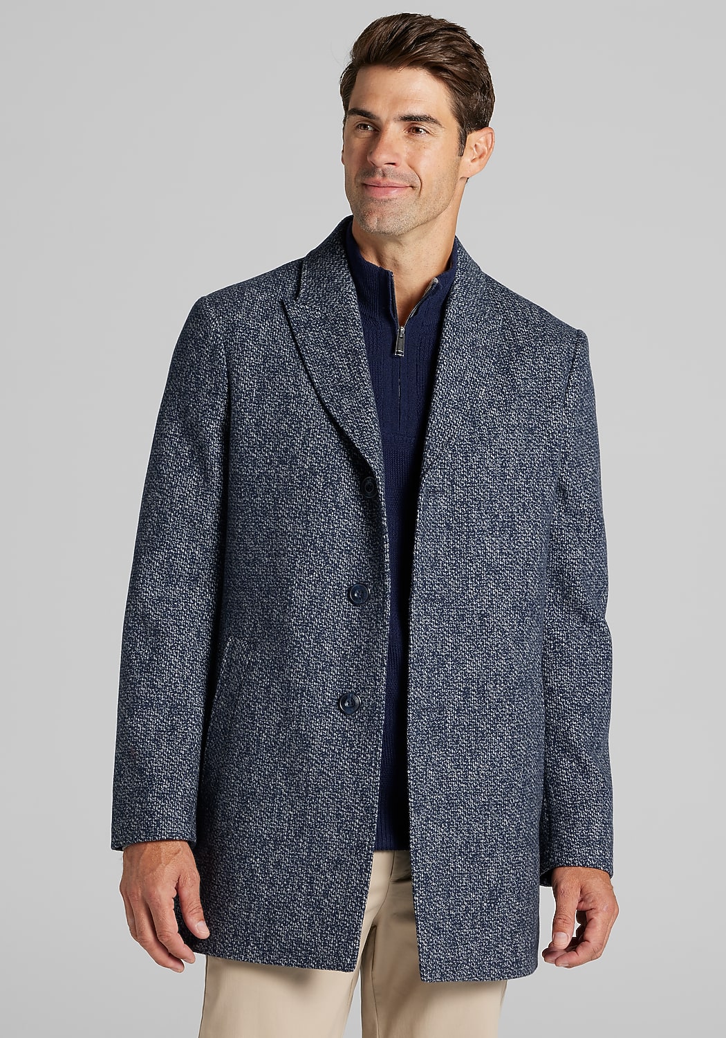 Jos. A. Bank Tailored Fit Short Melange Overcoat