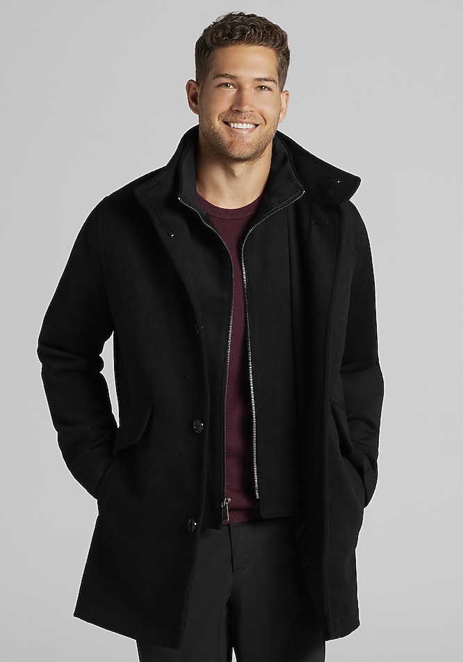 Jos. A. Bank Tailored Fit Melton Car Coat CLEARANCE - Wool Coats