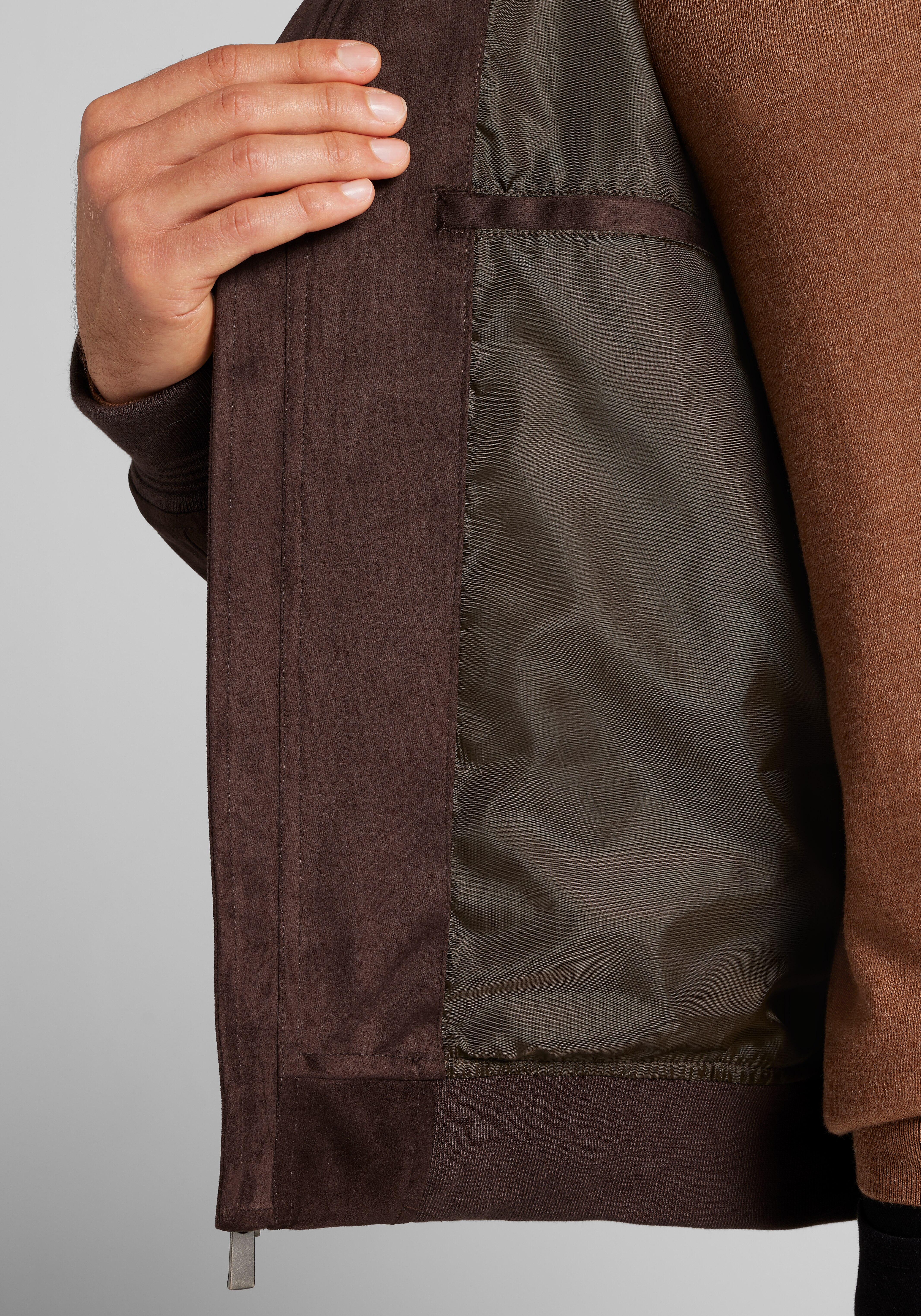 Jos. A. Bank Tailored Fit Faux Suede Bomber Jacket - Big & Tall CLEARANCE