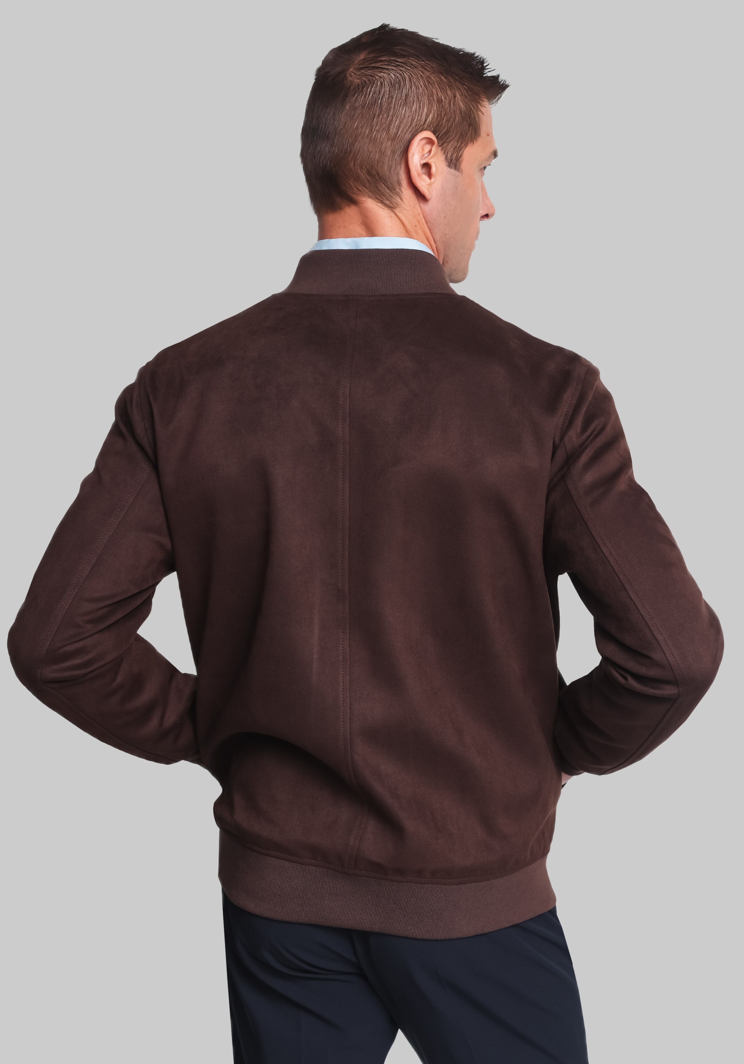 Hart Schaffner Marx Hampton Faux Suede Bomber Jacket