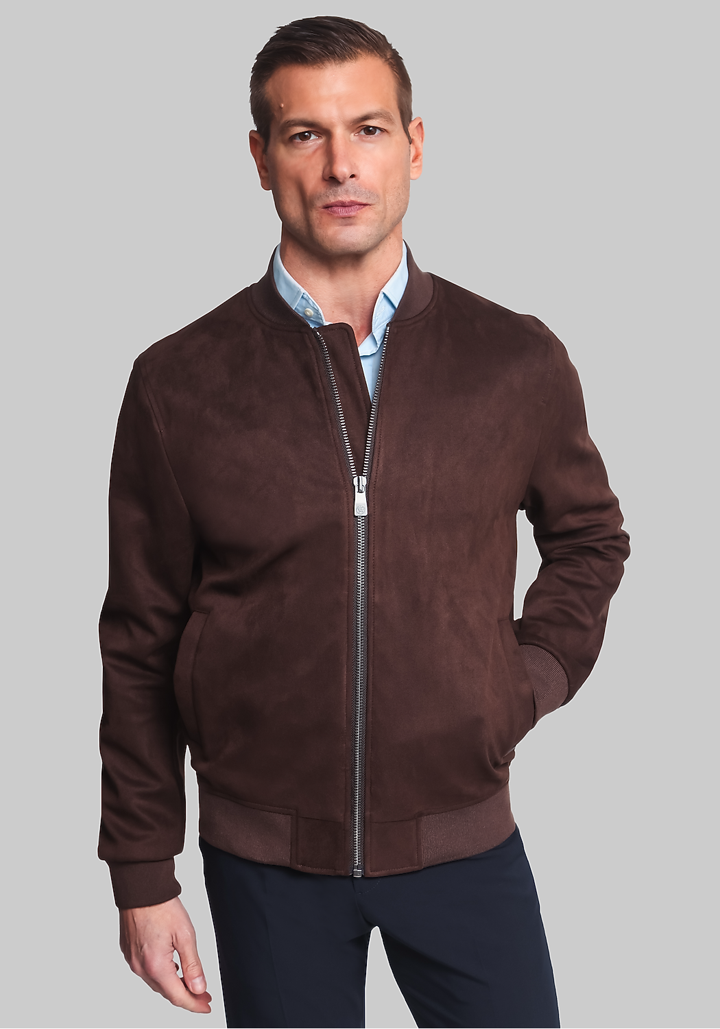 Hart Schaffner Marx Hampton Faux Suede Bomber Jacket