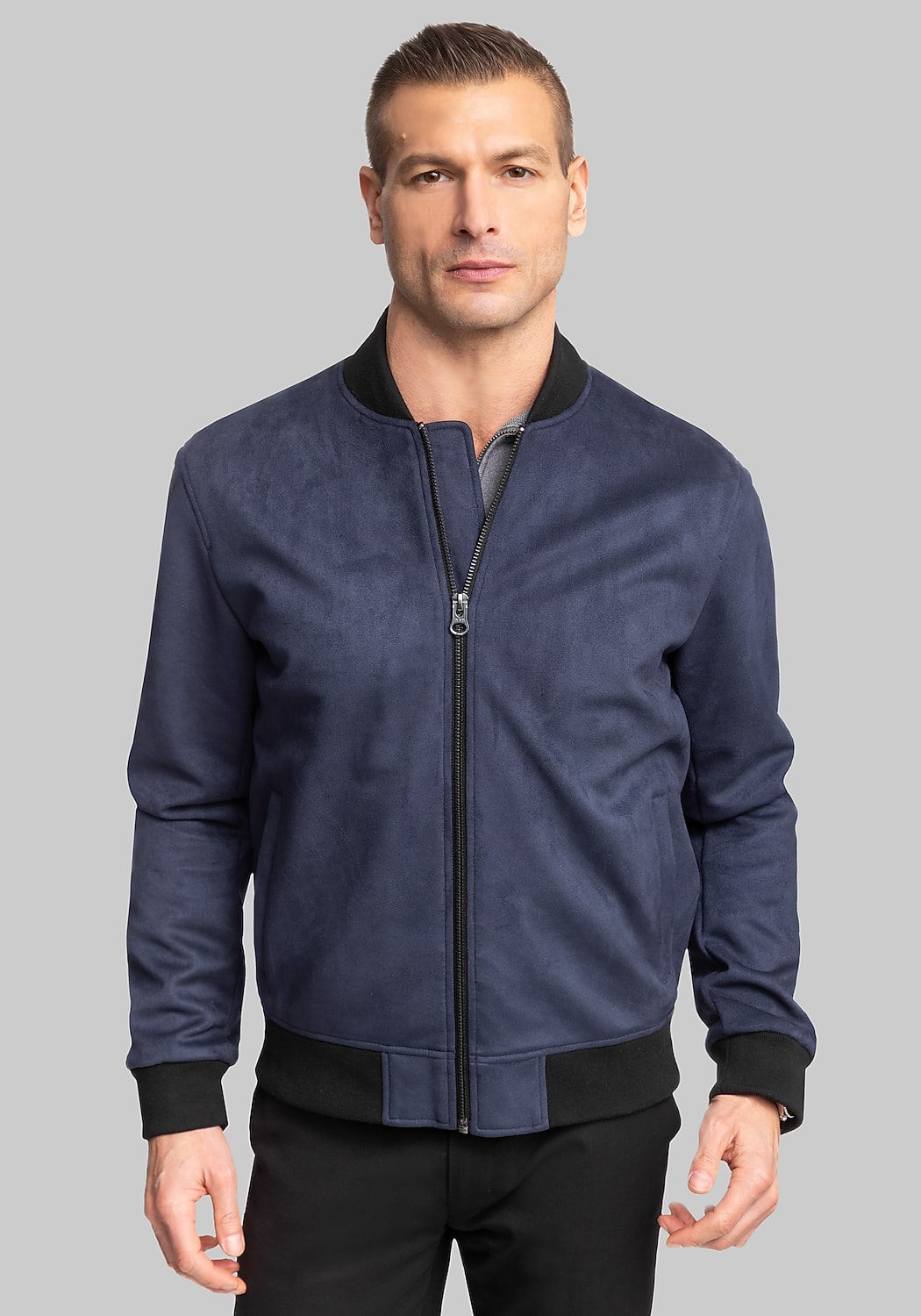 Hart Schaffner Marx Hampton Faux Suede Bomber Jacket