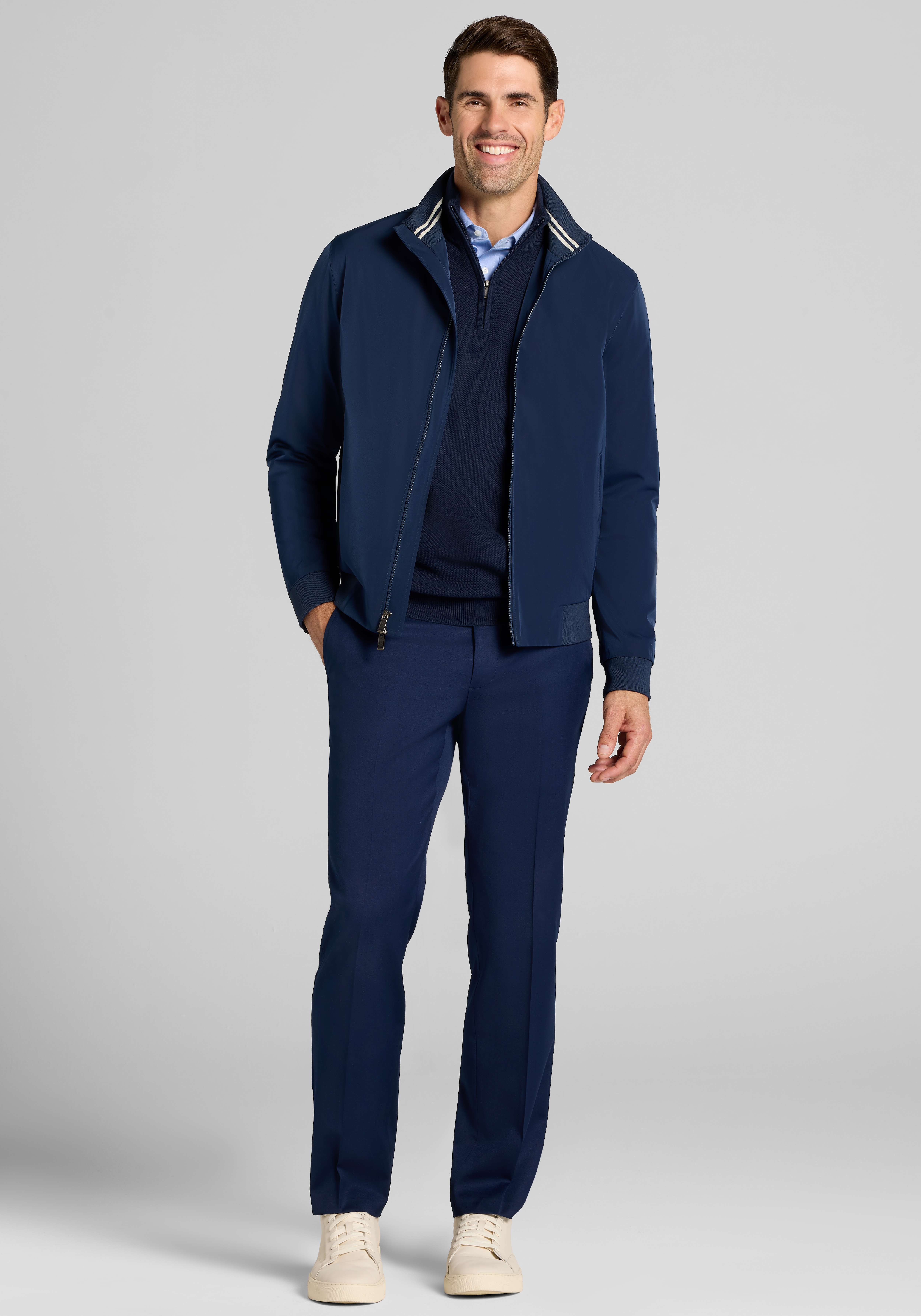 Jos. A. Bank Tailored Fit Baseball Bomber Jacket