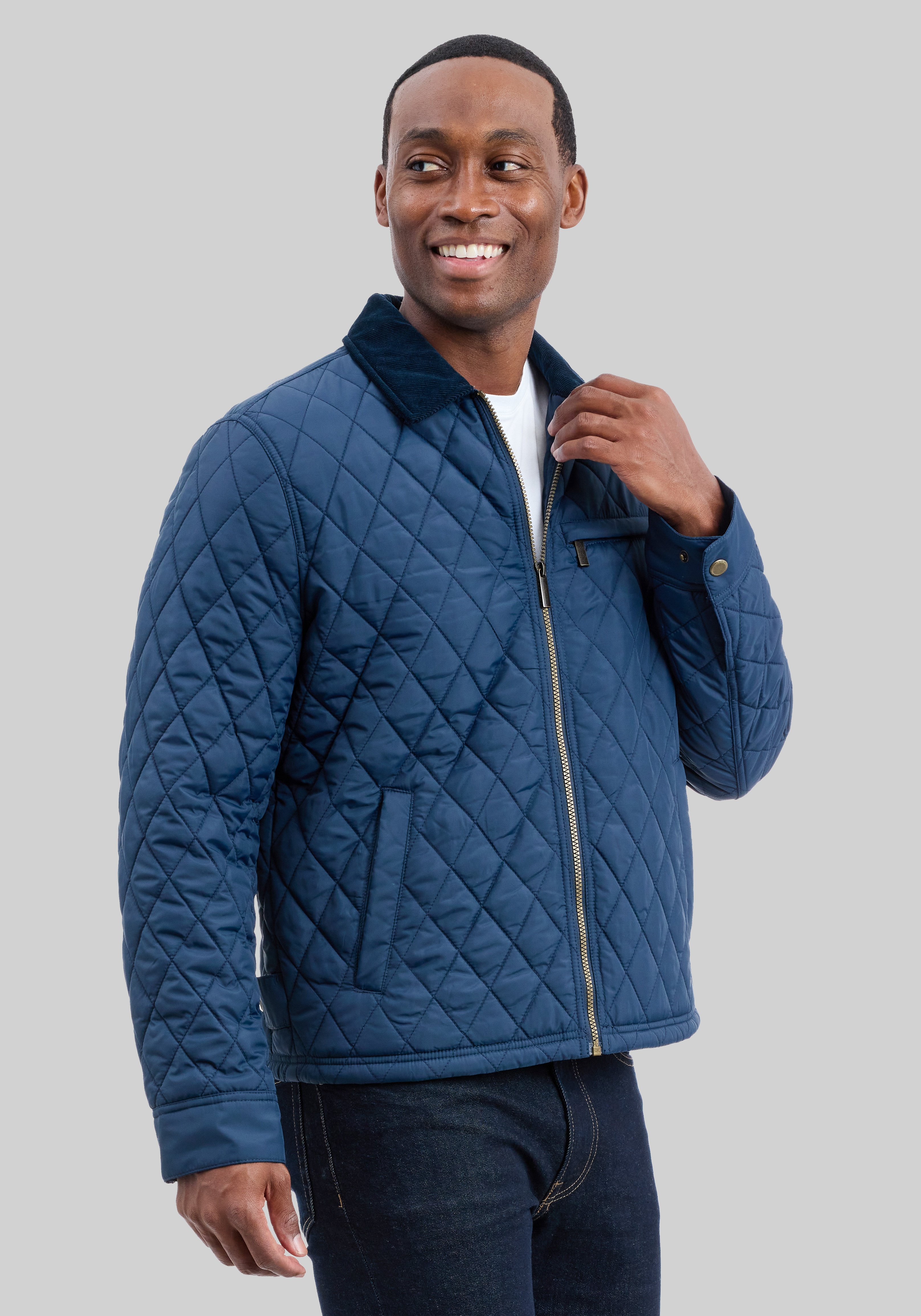 London Fog Tailored Fit Diamond Quilted Barn Jacket