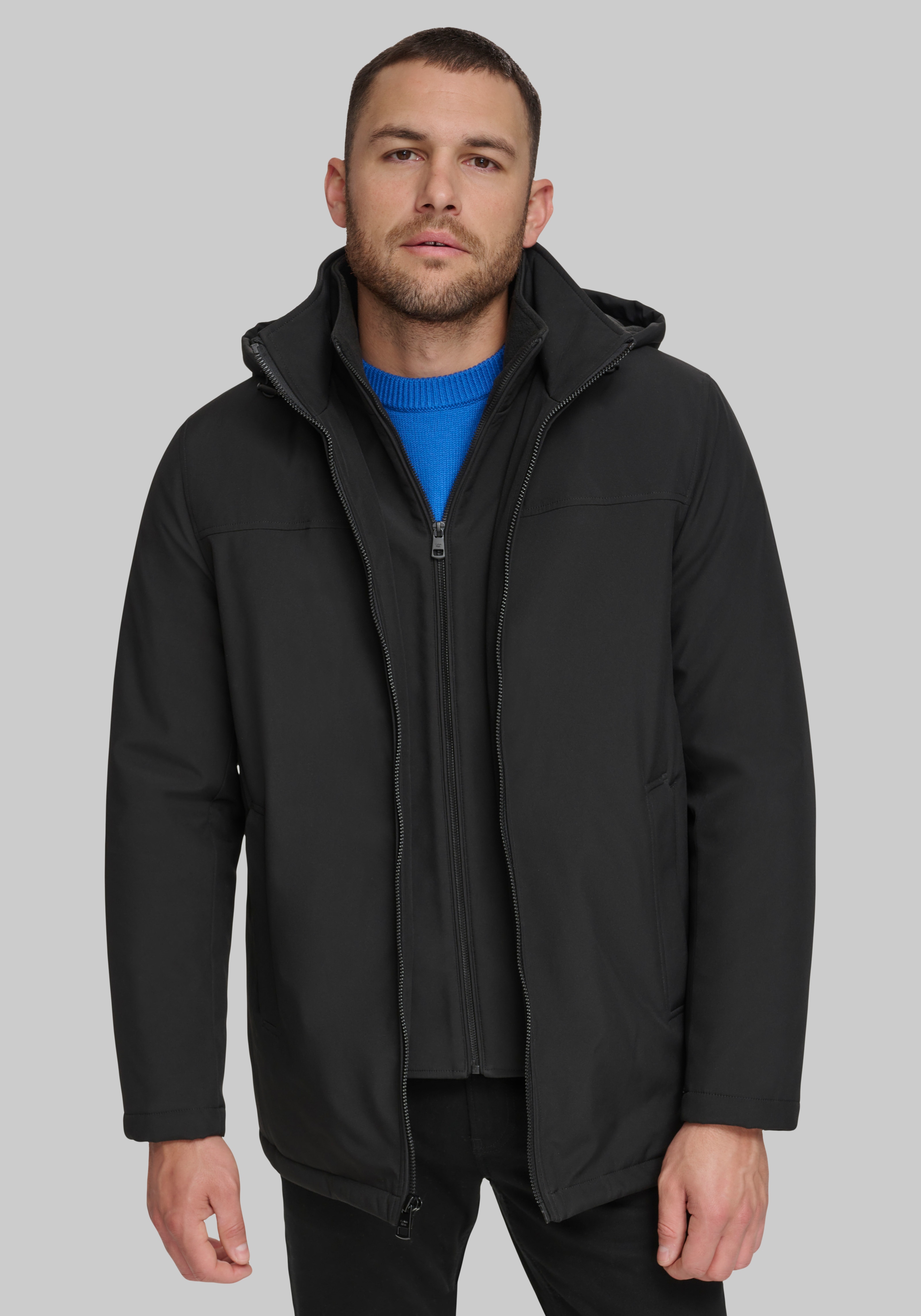 Men's New!, Calvin Klein Tailored Fit FlexTech Overcoat - Jos A Bank