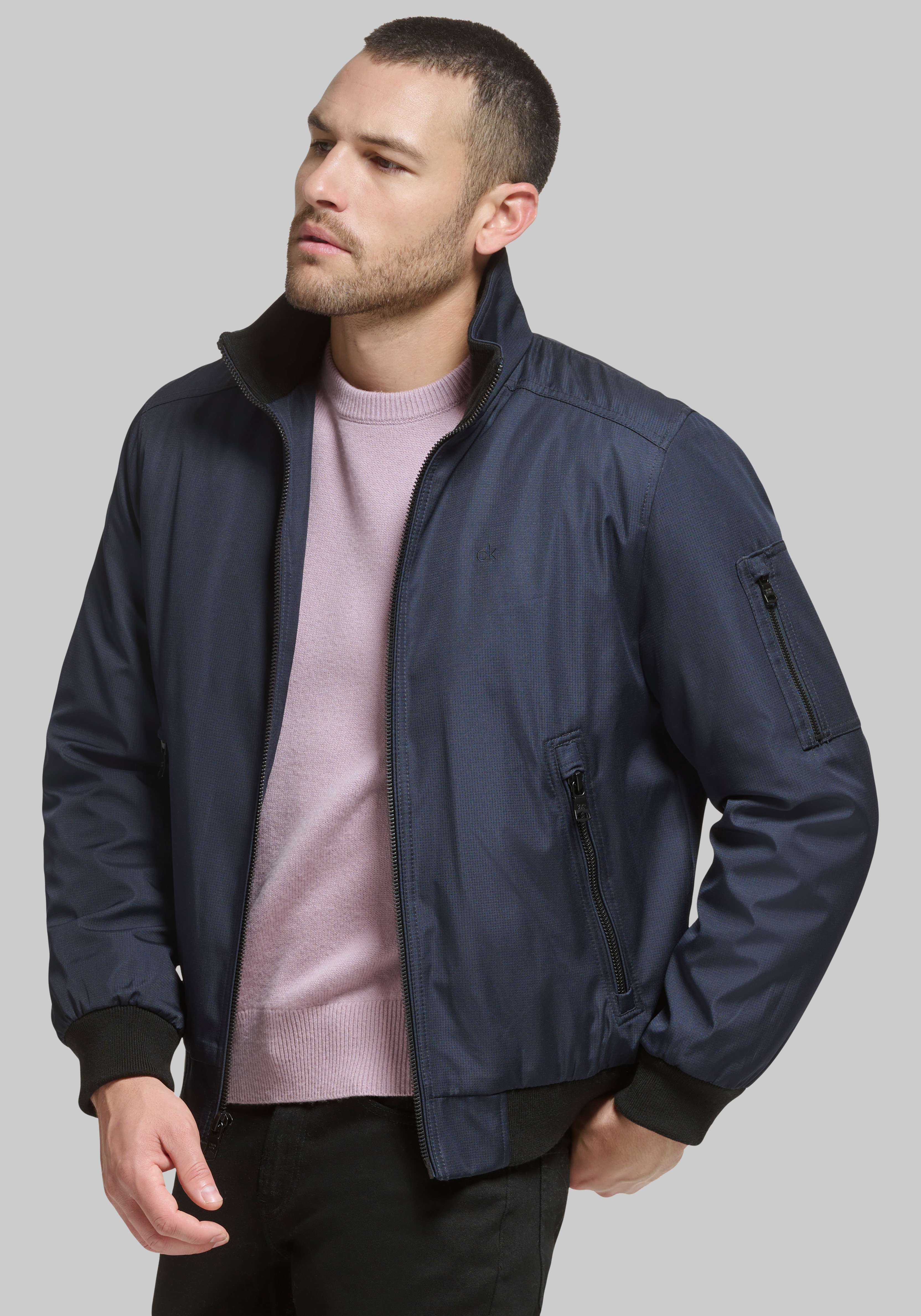 Calvin Klein Tailored Fit Classic Ripstop Bomber Jacket