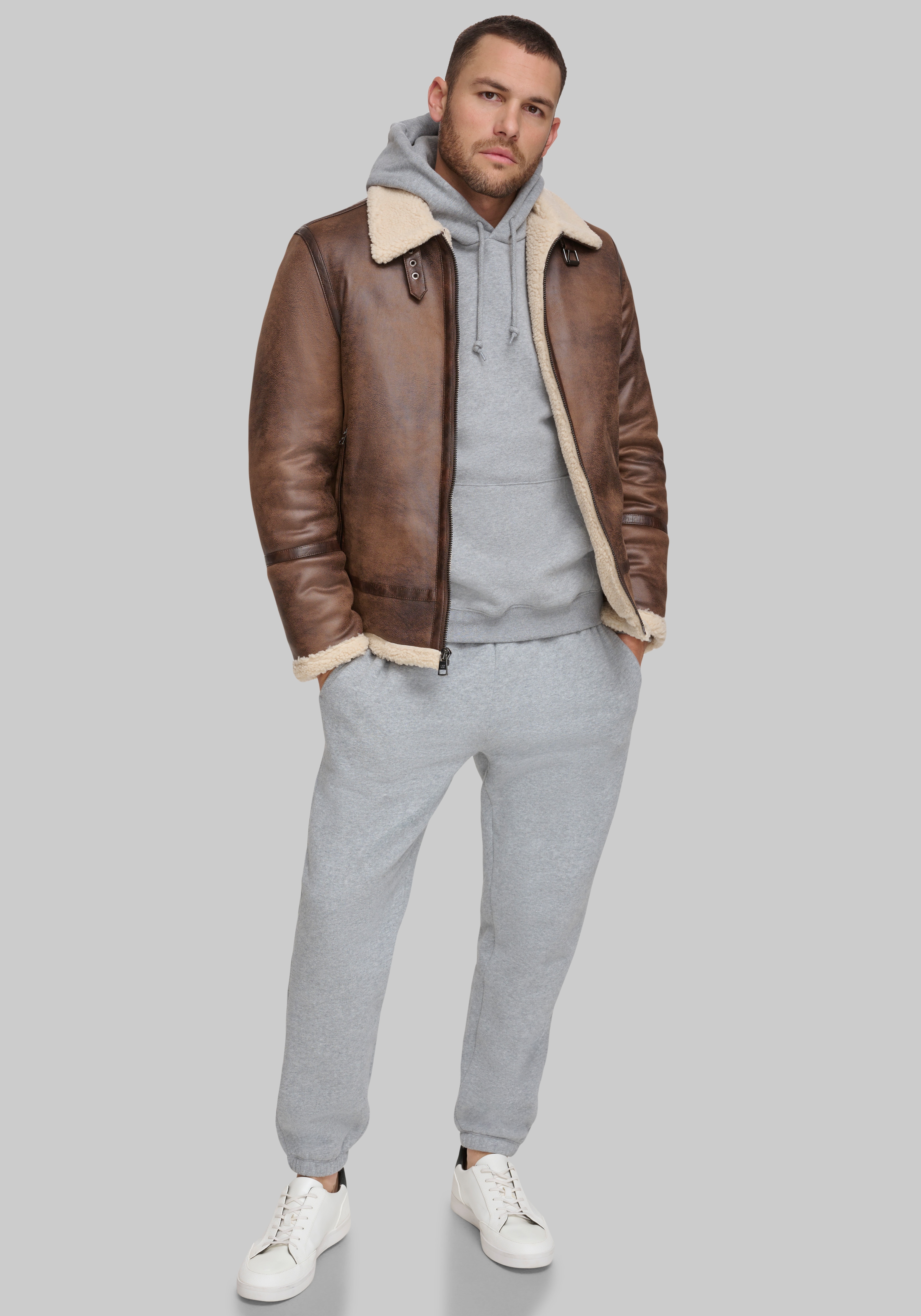 Calvin Klein B-3 Faux Shearling Jacket