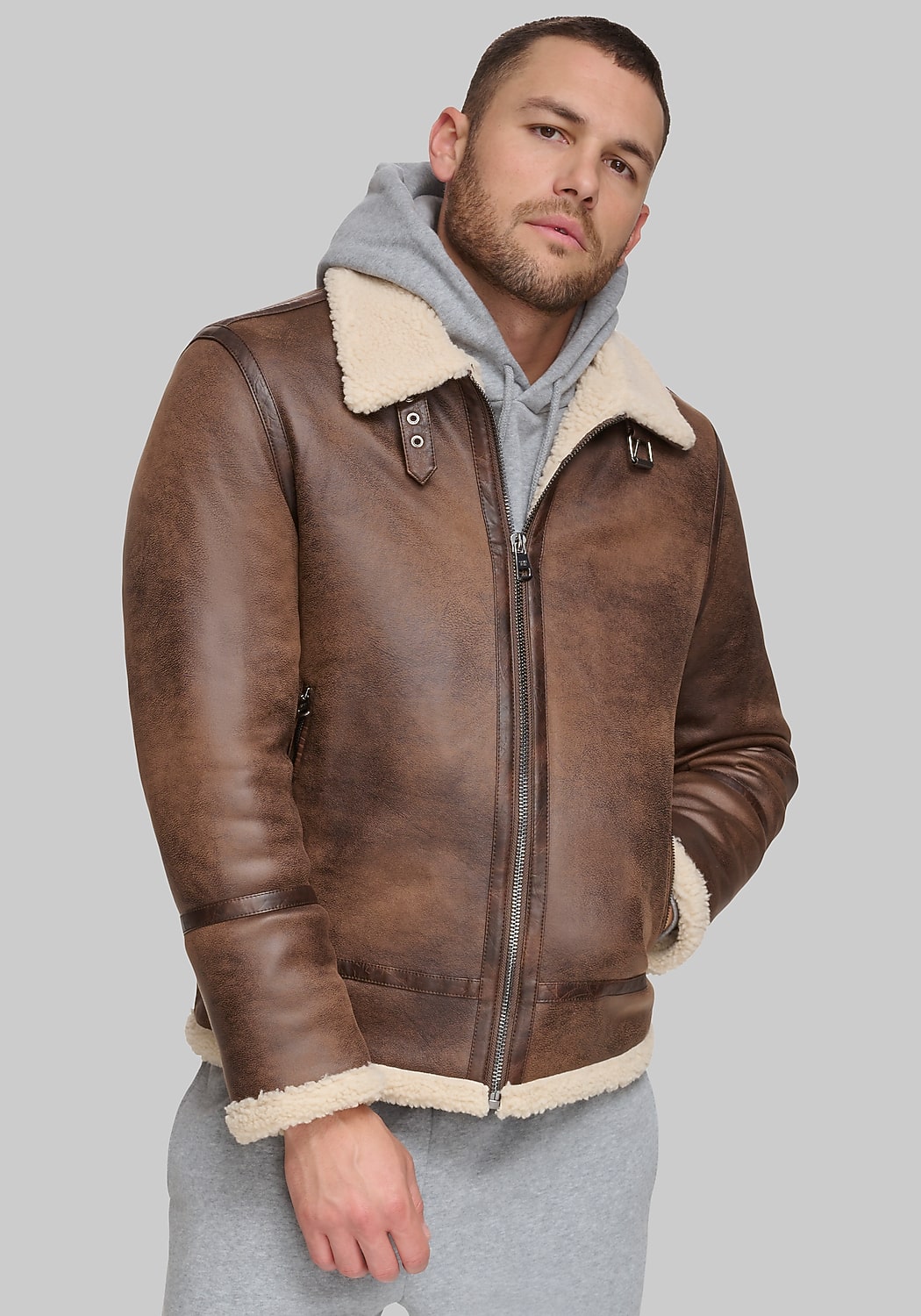 Calvin Klein B-3 Faux Shearling Jacket