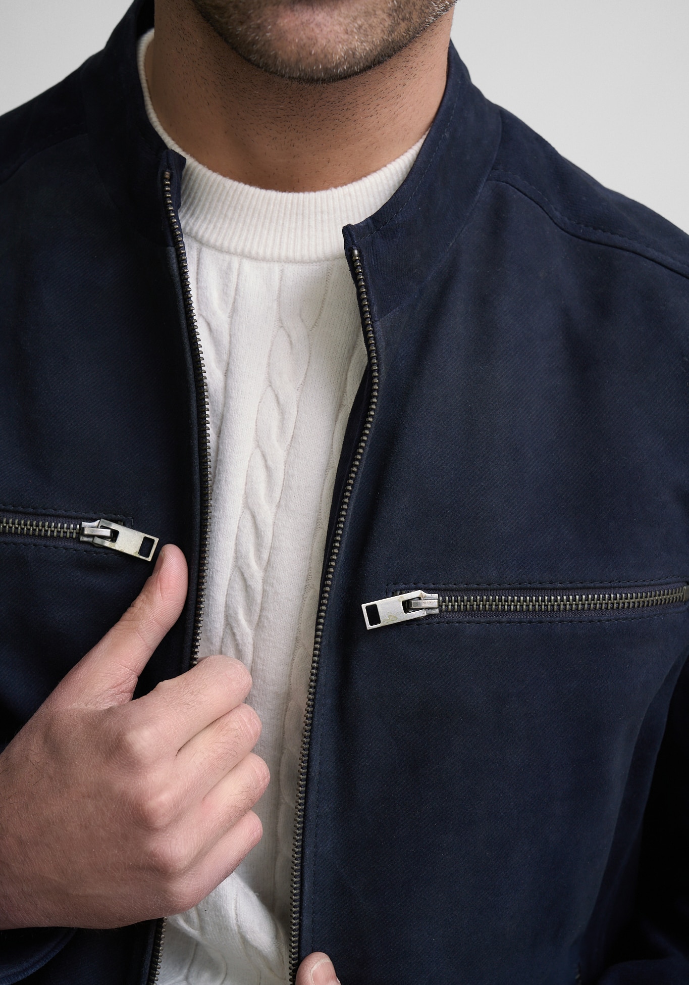 Mauritius Traditional Fit Textured Leather Jacket