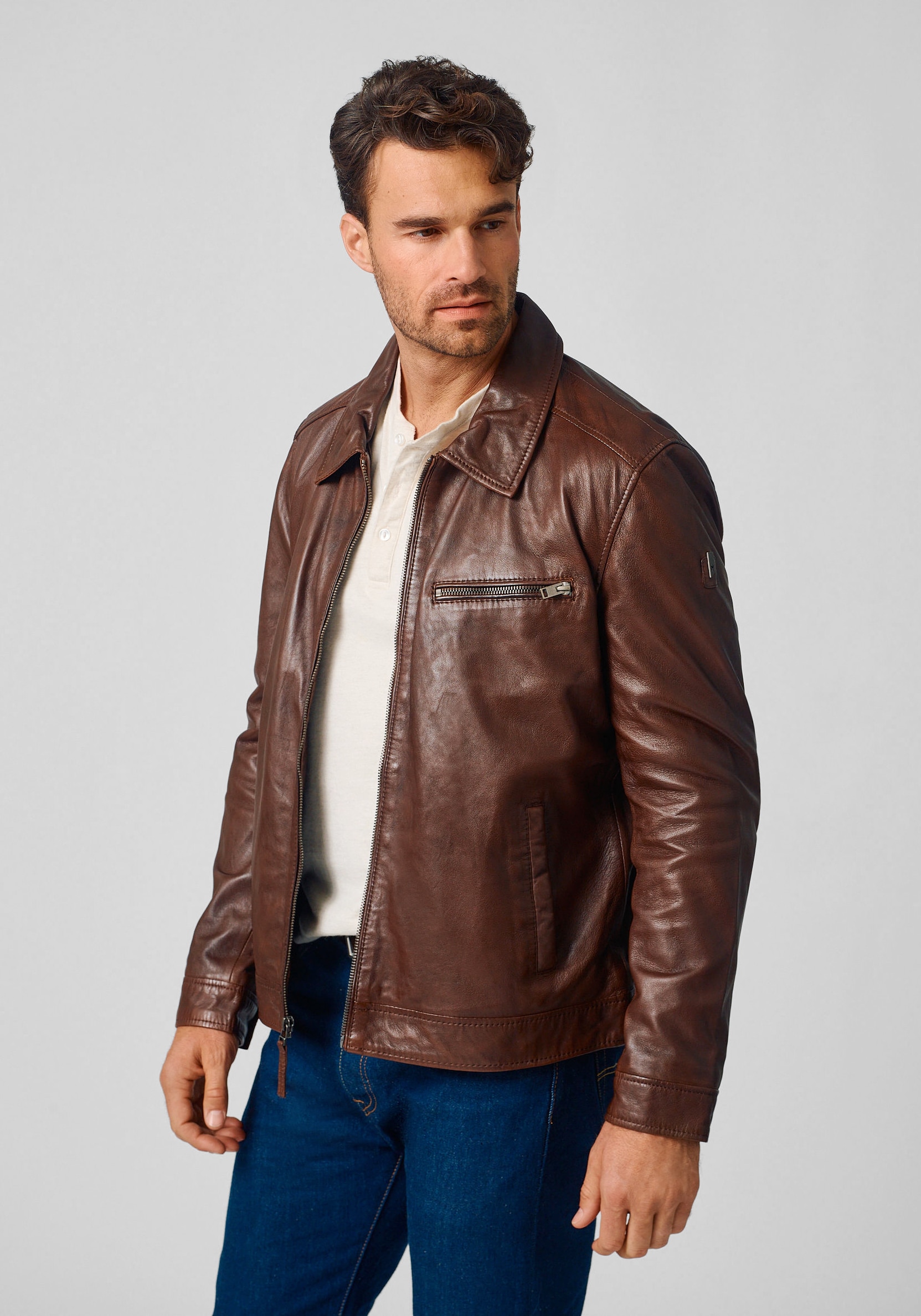 Mauritius Tailored Fit Classic Leather Jacket