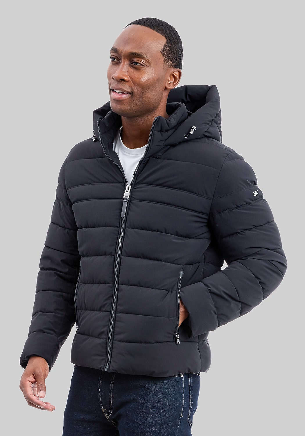 Michael Kors Tailored Fit Dressy Stretch Hooded Packable Jacket