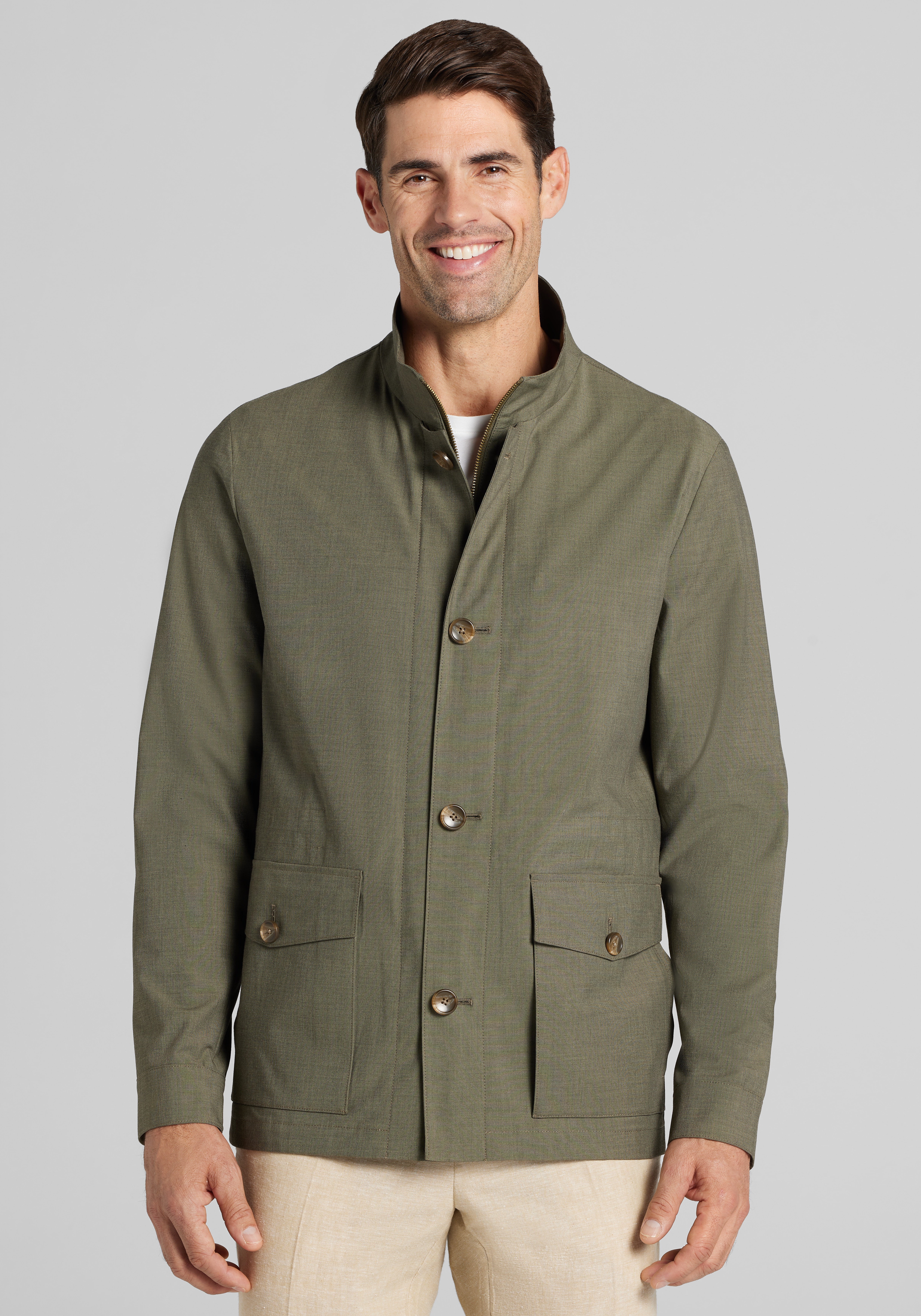 Men's Outerwear, Jos. A. Bank Tailored Fit Stretch Field Rain Jacket - Jos A Bank