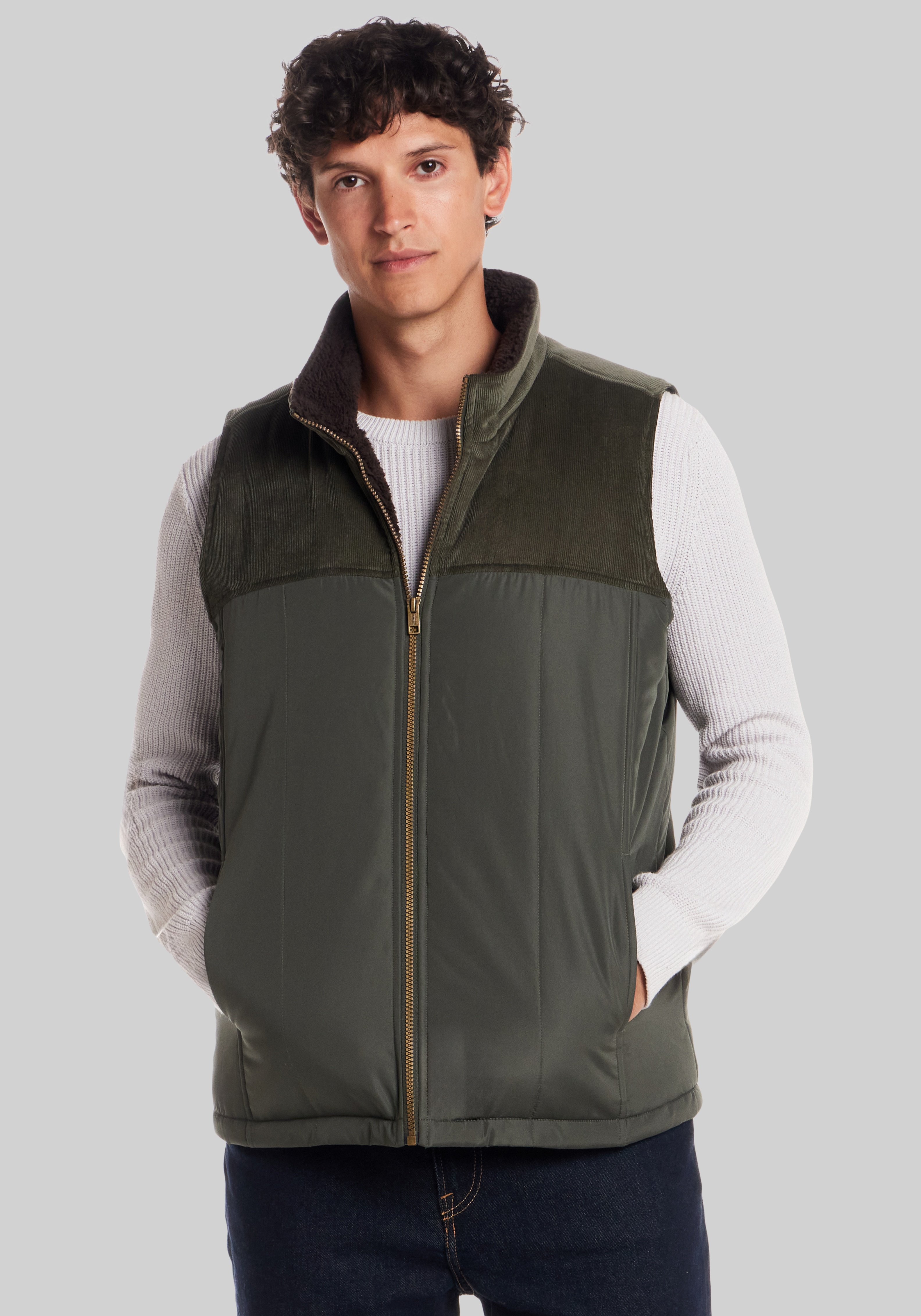 Men's Outerwear, Weatherproof Vintage Traditional Fit Faux Sherpa-Lined Puffer Vest - Jos A Bank