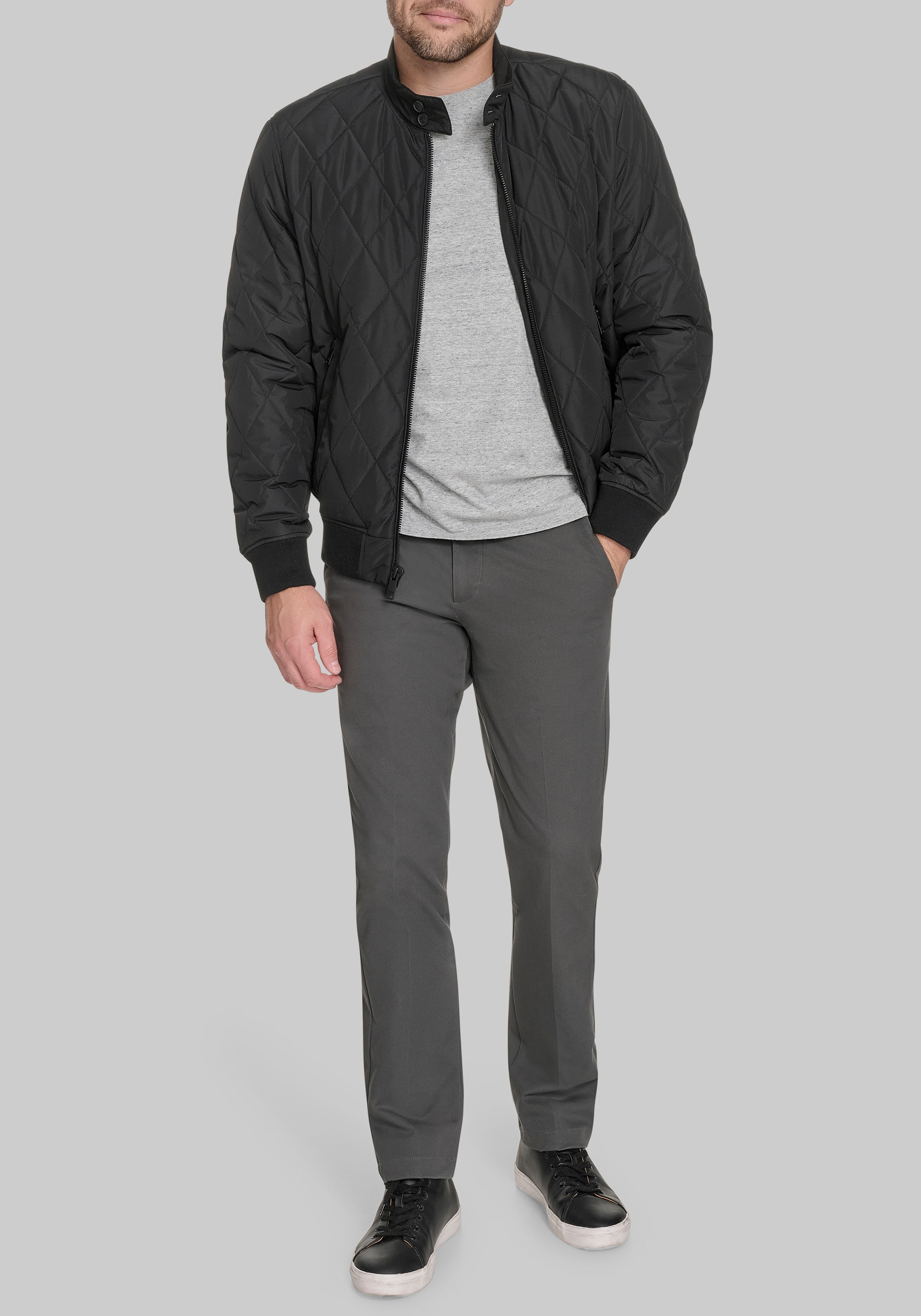 Dockers Traditional Fit Diamond Quilted Bomber Jacket