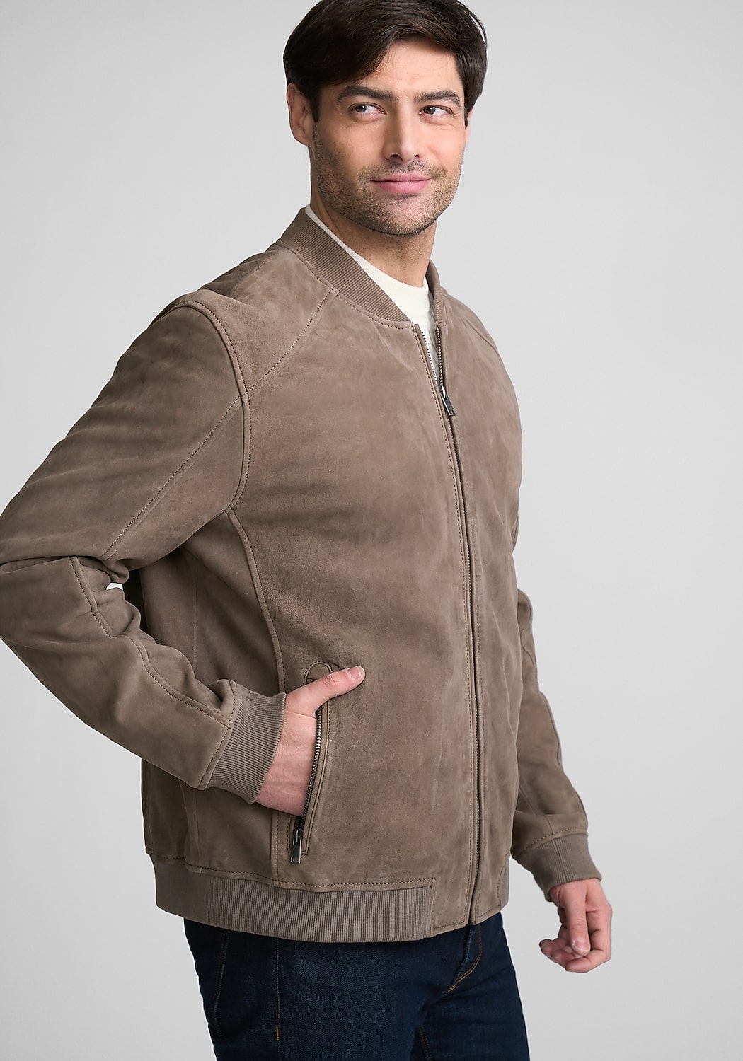 Mauritius Traditional Suede Bomber Jacket