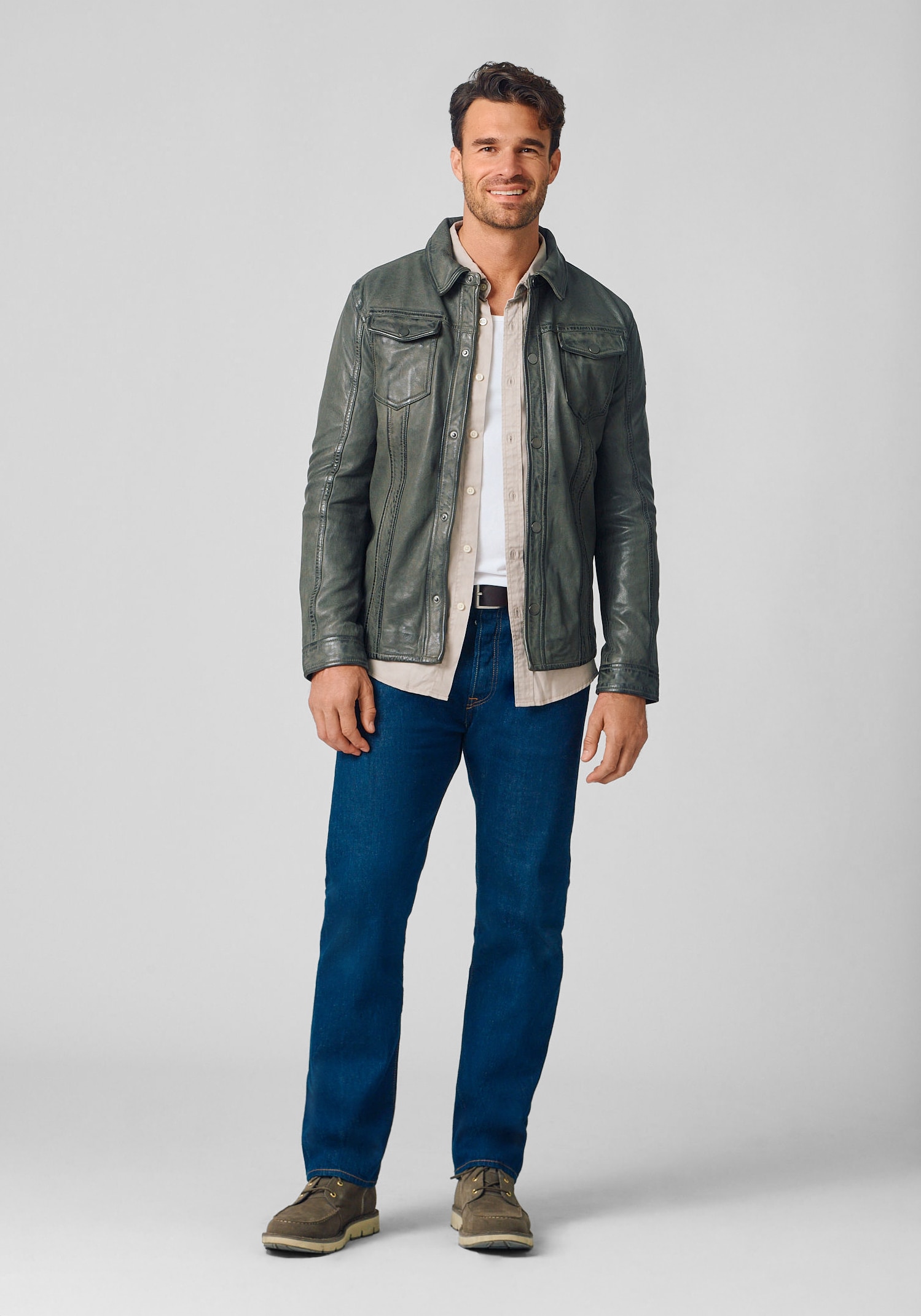 Mauritius Tailored Fit Nubuck Leather Shirt Jacket