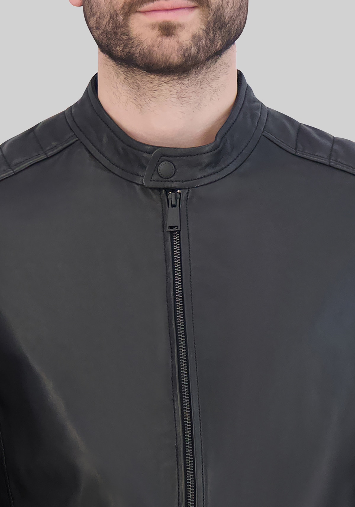 Cole Haan Traditional Fit Washed Lamb Leather Jacket