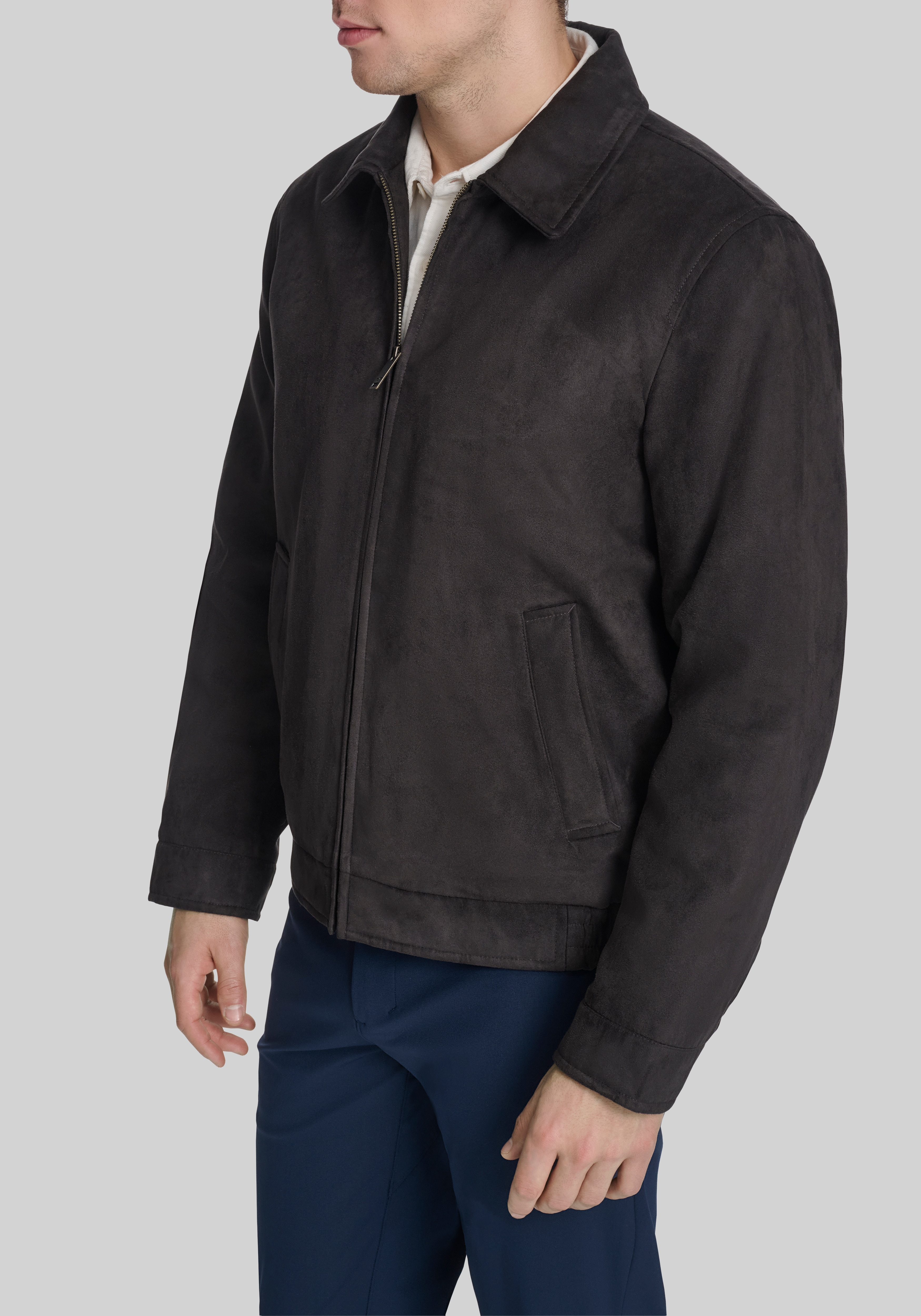 Dockers Tailored Fit Faux Suede Laydown Collar Jacket