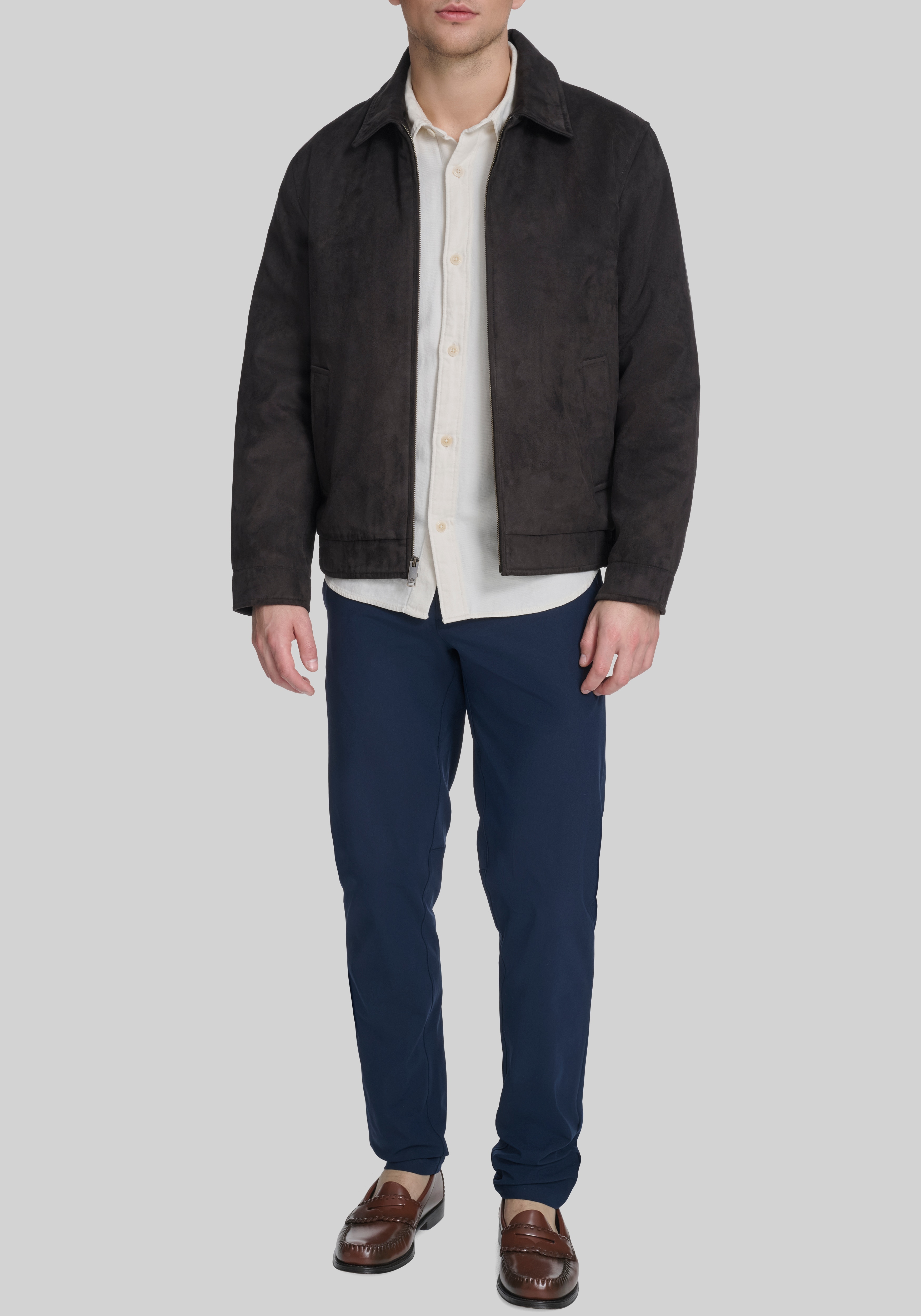 Dockers Tailored Fit Faux Suede Laydown Collar Jacket