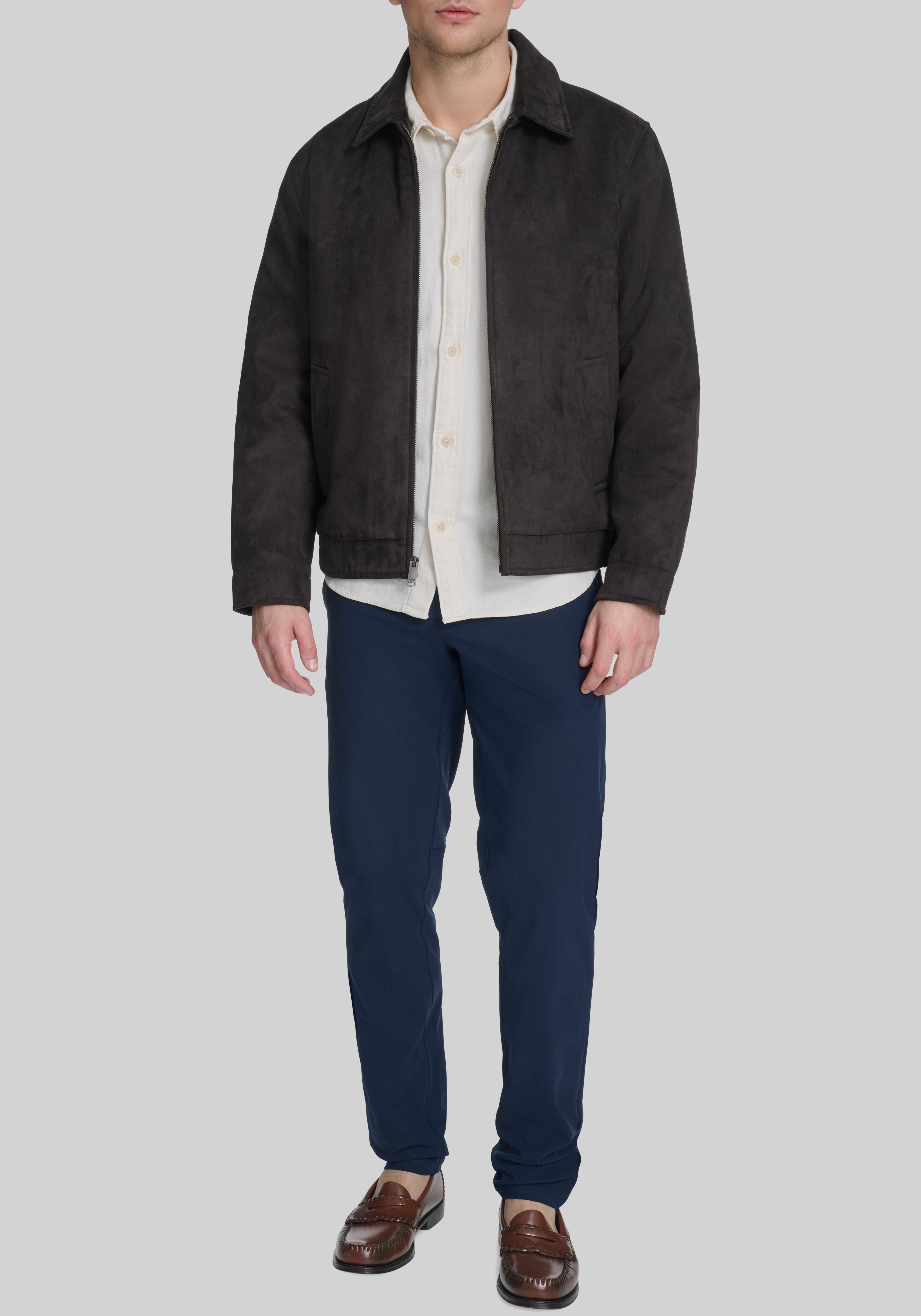 Dockers Tailored Fit Faux Suede Laydown Collar Jacket