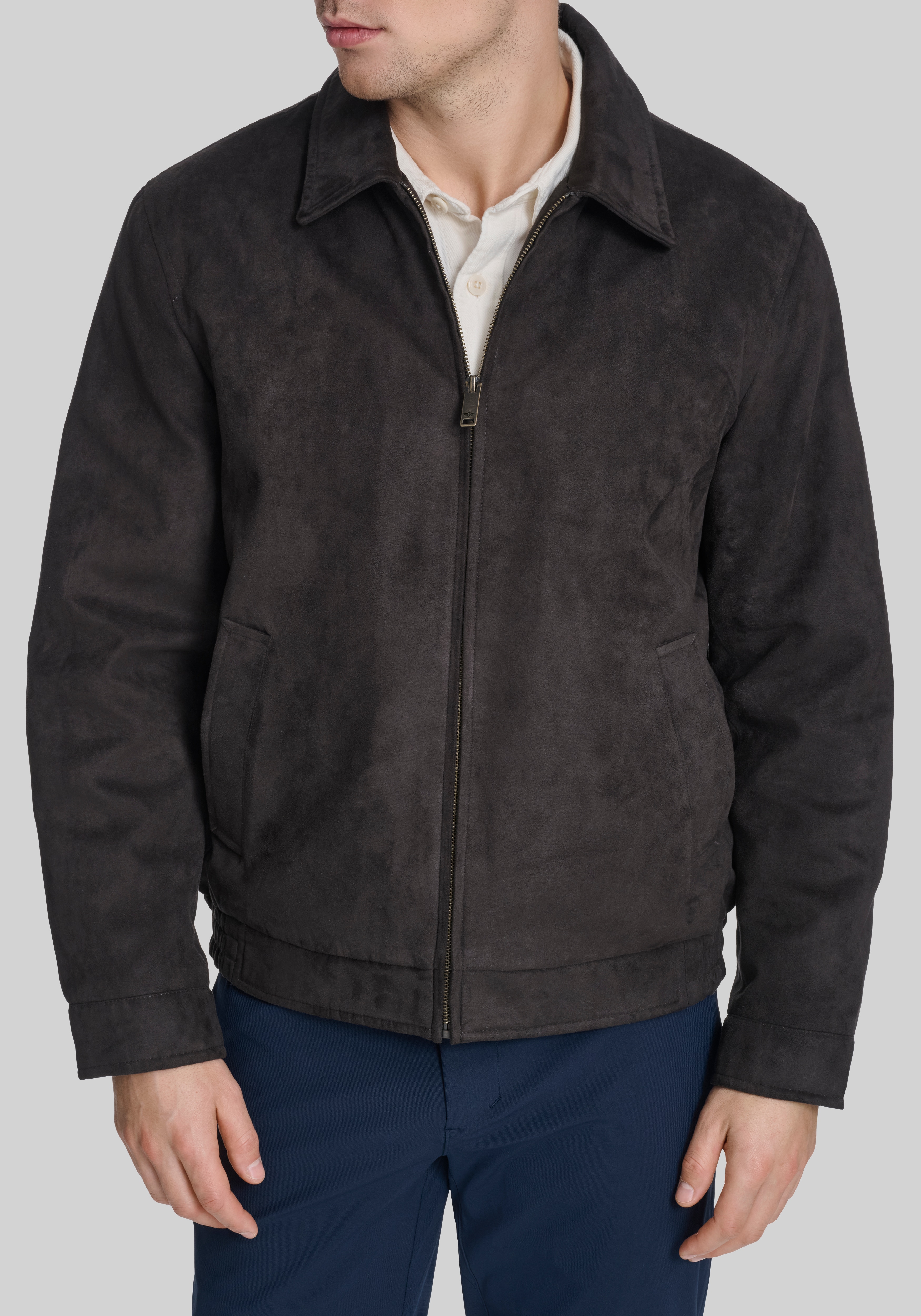 Men's New!, Dockers Tailored Fit Faux Suede Laydown Collar Jacket - Jos A Bank