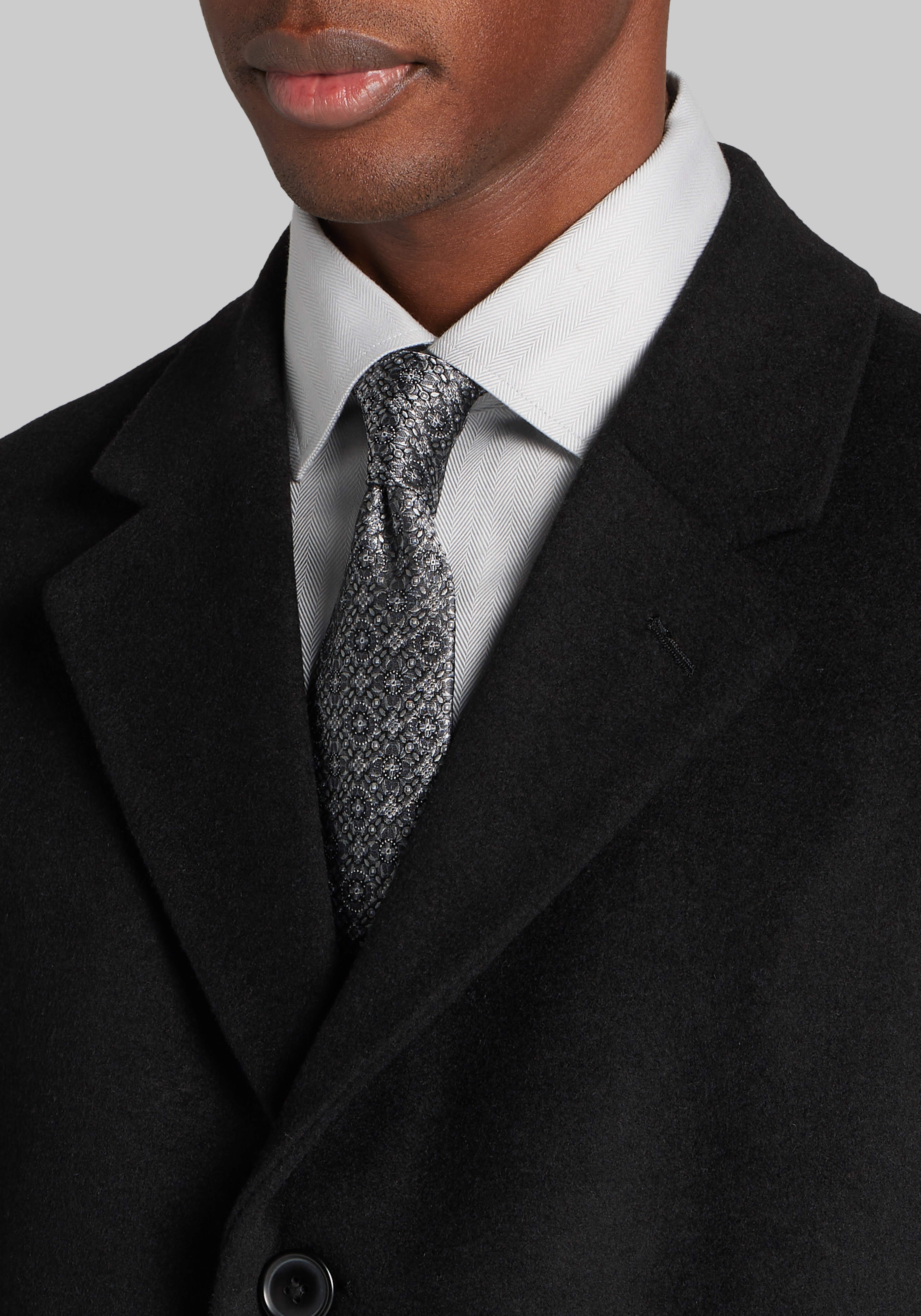 Jos. A. Bank Traditional Fit Above the Knee Wool Blend Topcoat