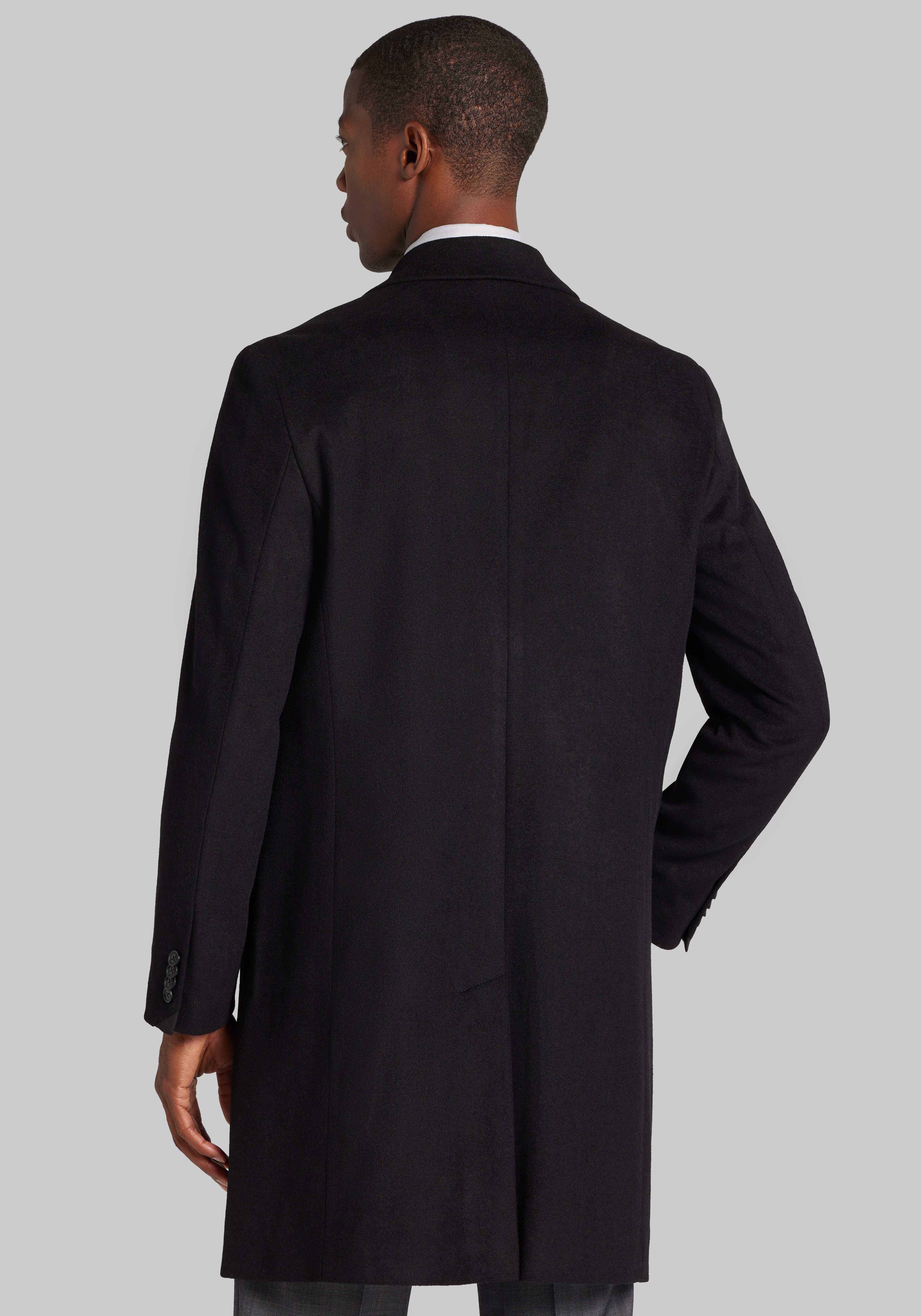 Jos. A. Bank Traditional Fit Above the Knee Wool Blend Topcoat