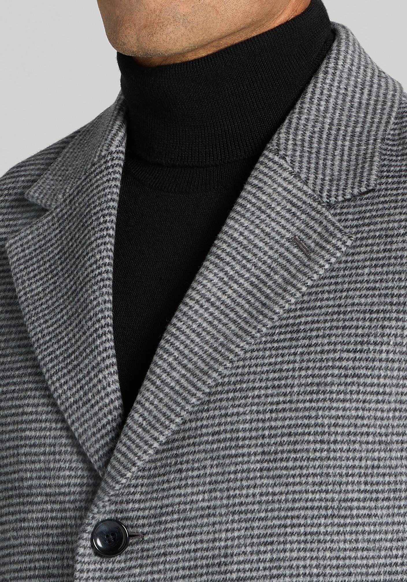 Reserve Collection Traditional Fit Houndstooth Wool-Cashmere Blend Topcoat