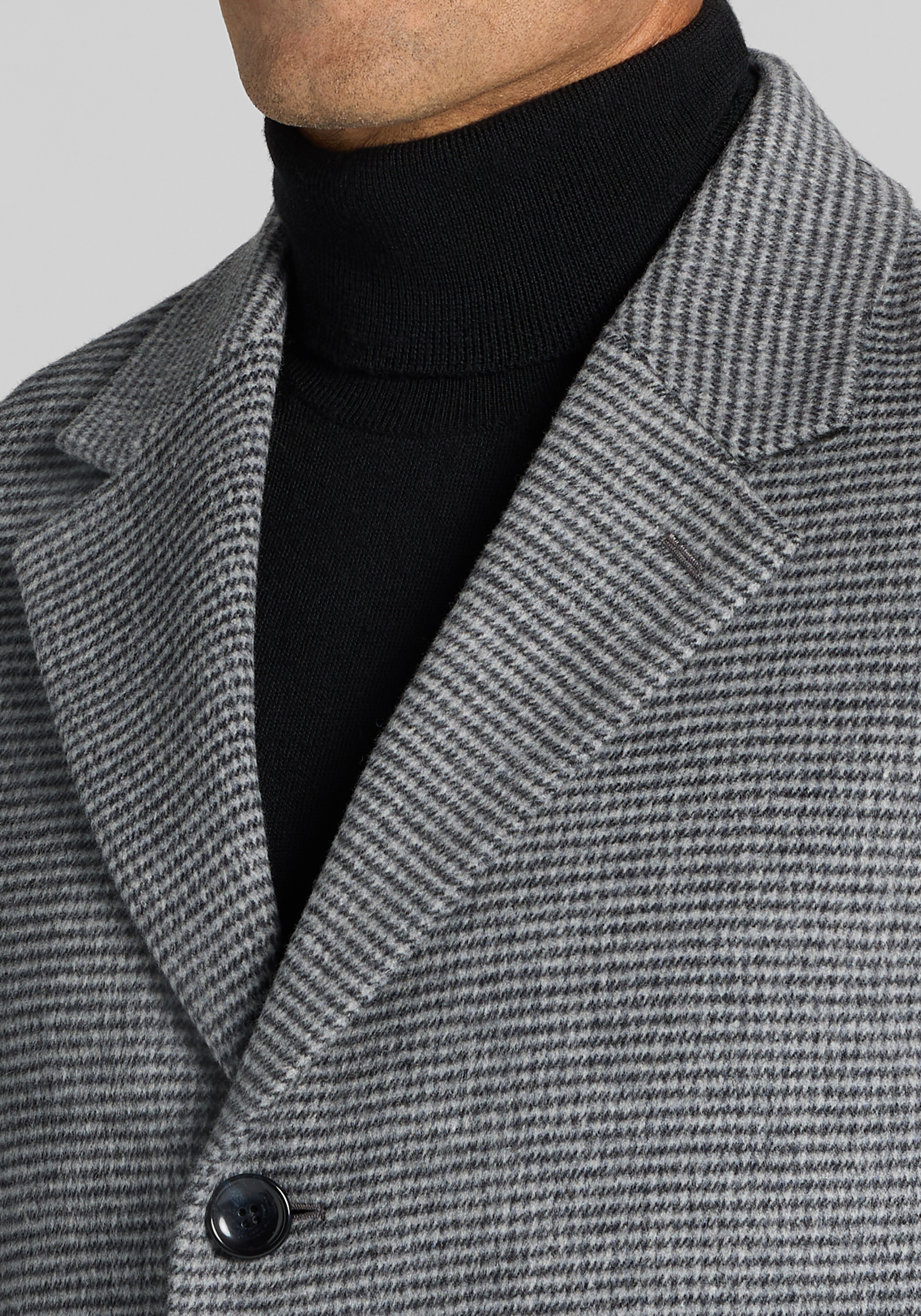Reserve Traditional Fit Houndstooth Wool-Cashmere Blend Topcoat