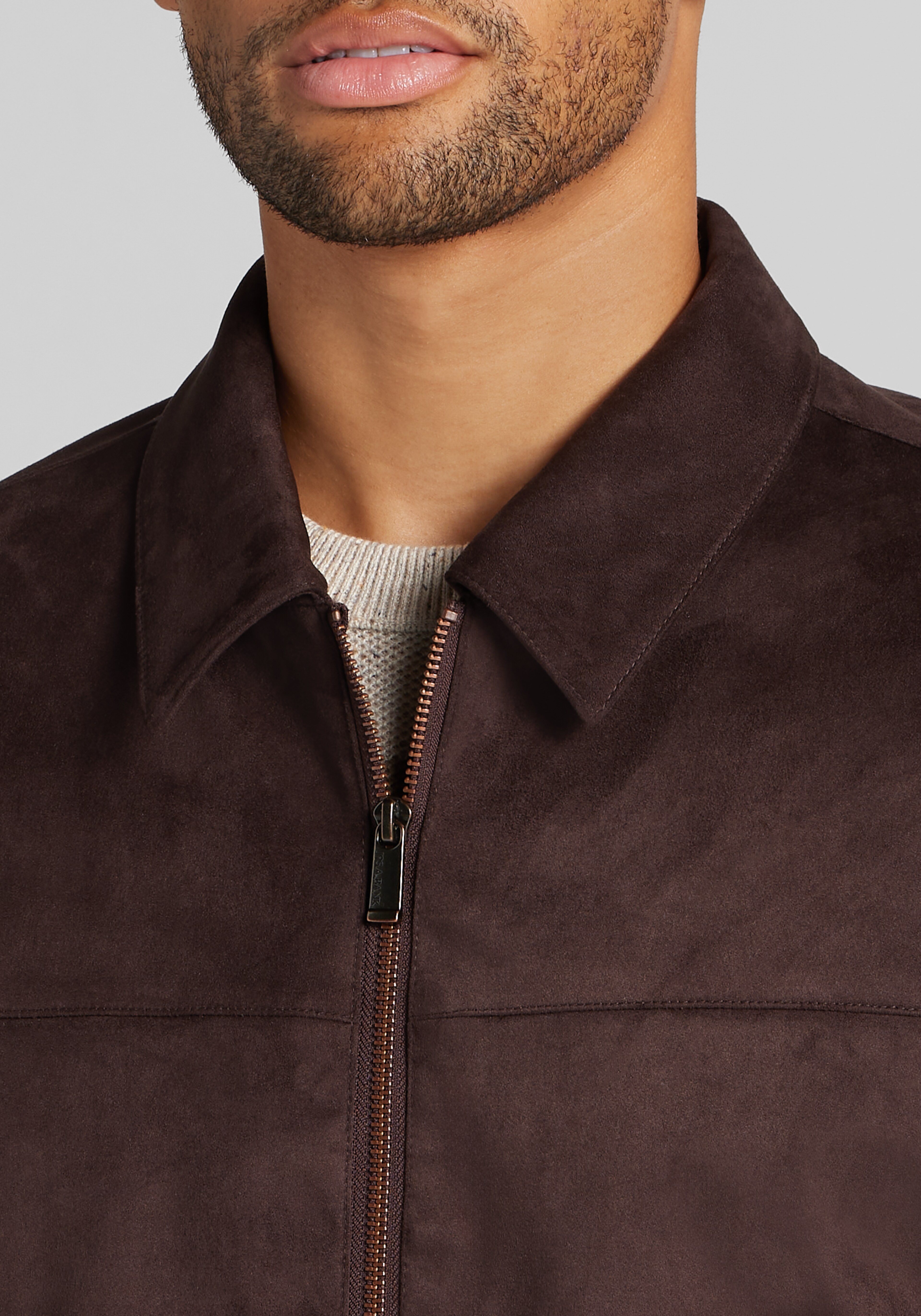 Joseph Abboud Tailored Fit Boxy Faux Suede Jacket