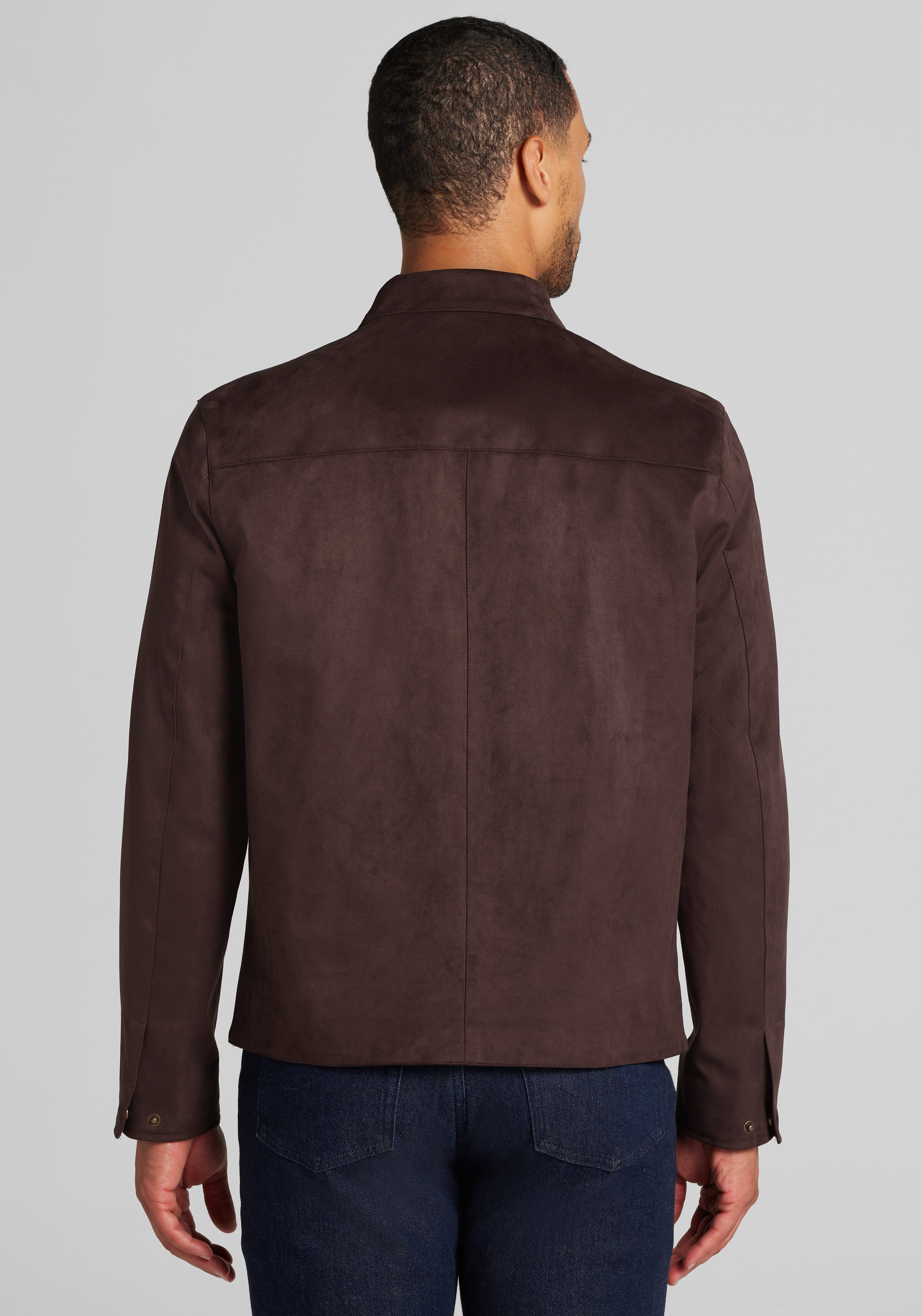 Joseph Abboud Tailored Fit Boxy Faux Suede Jacket