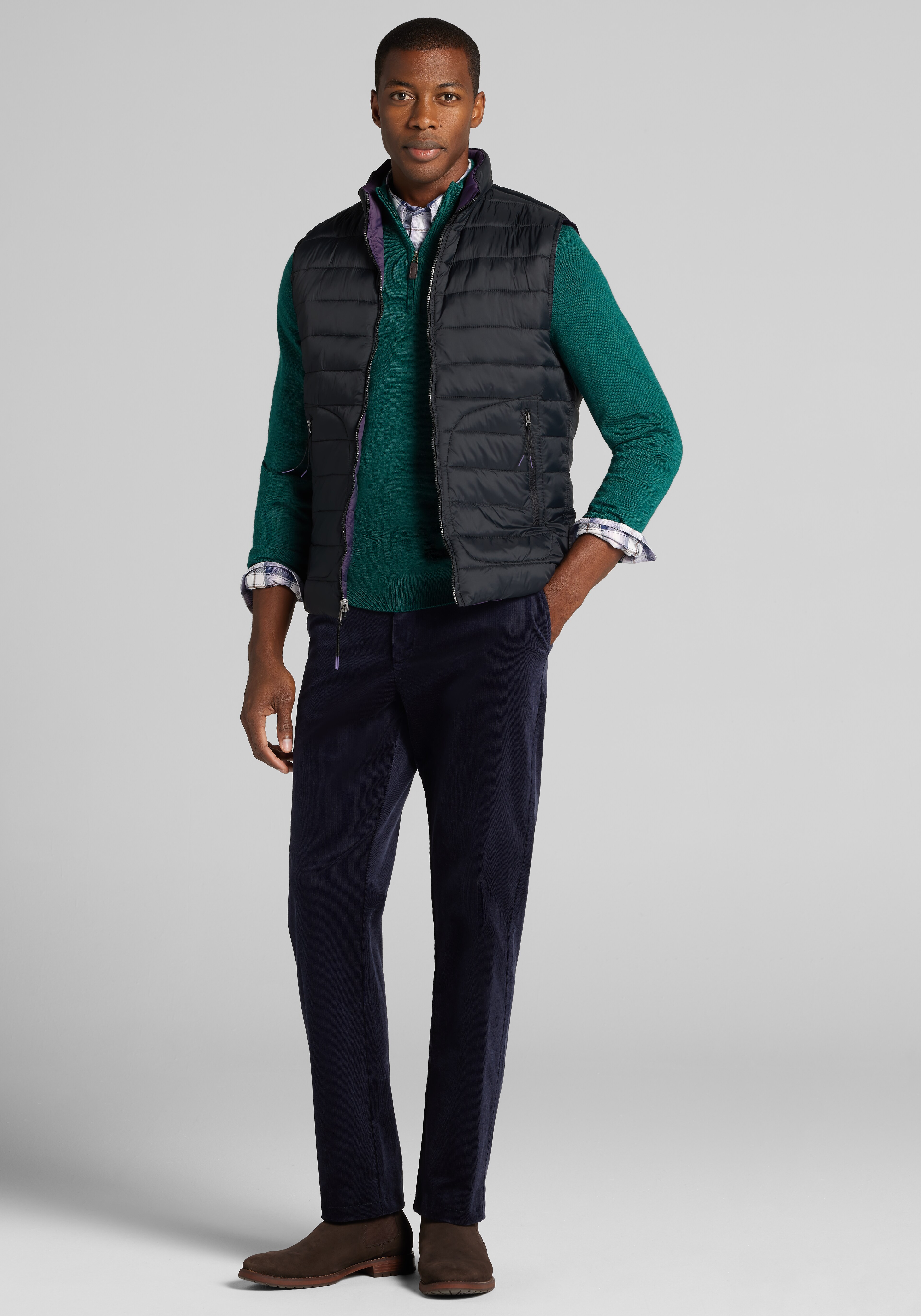 Traveler® Collection Tailored Fit Reversible Quilted Vest