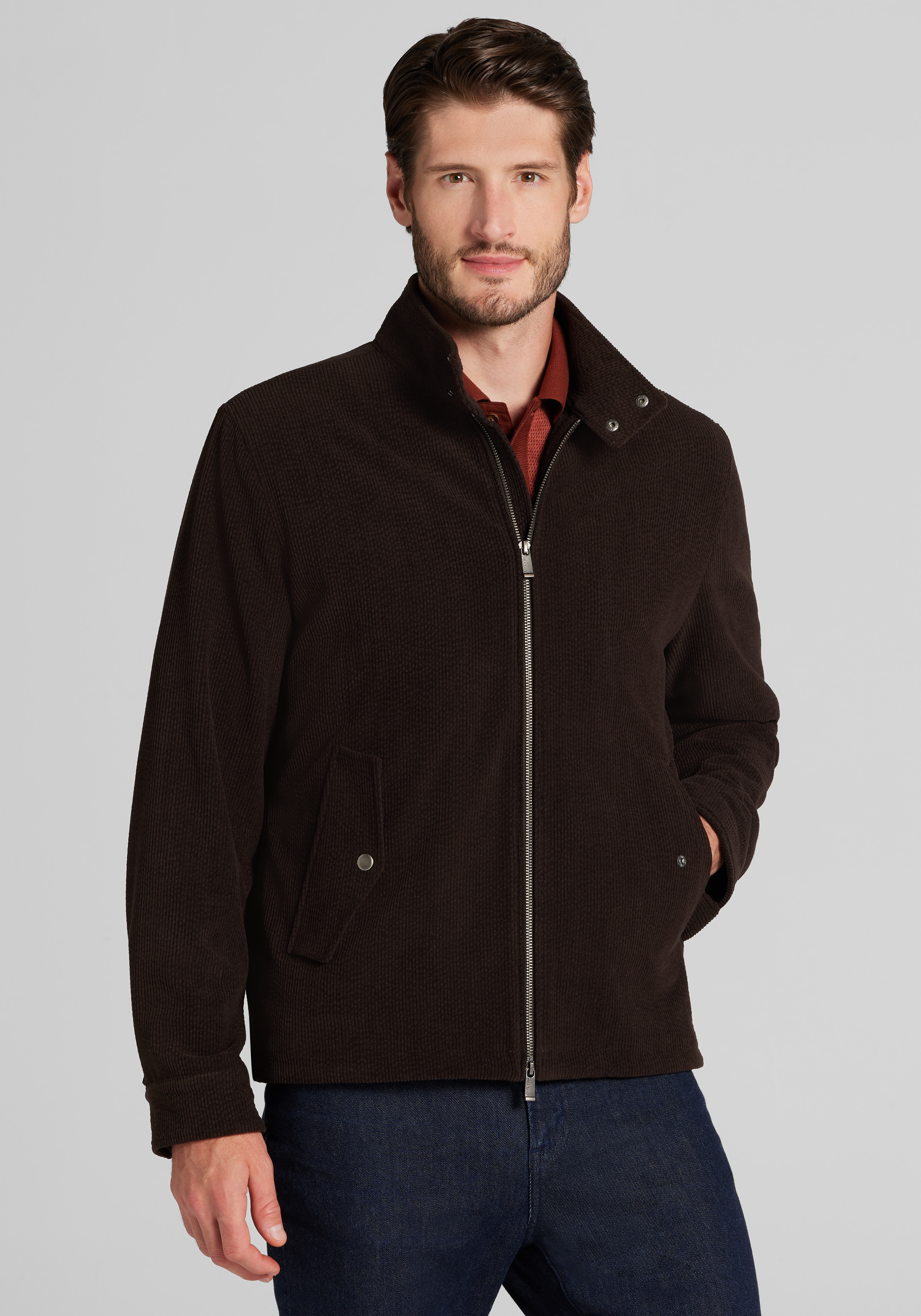 Men's Outerwear, Jos. A. Bank Tailored Fit Corduroy Bomber Jacket - Jos A Bank