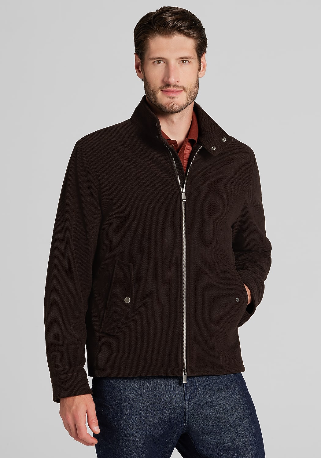 Jos. A. Bank Tailored Fit Corduroy Bomber Jacket