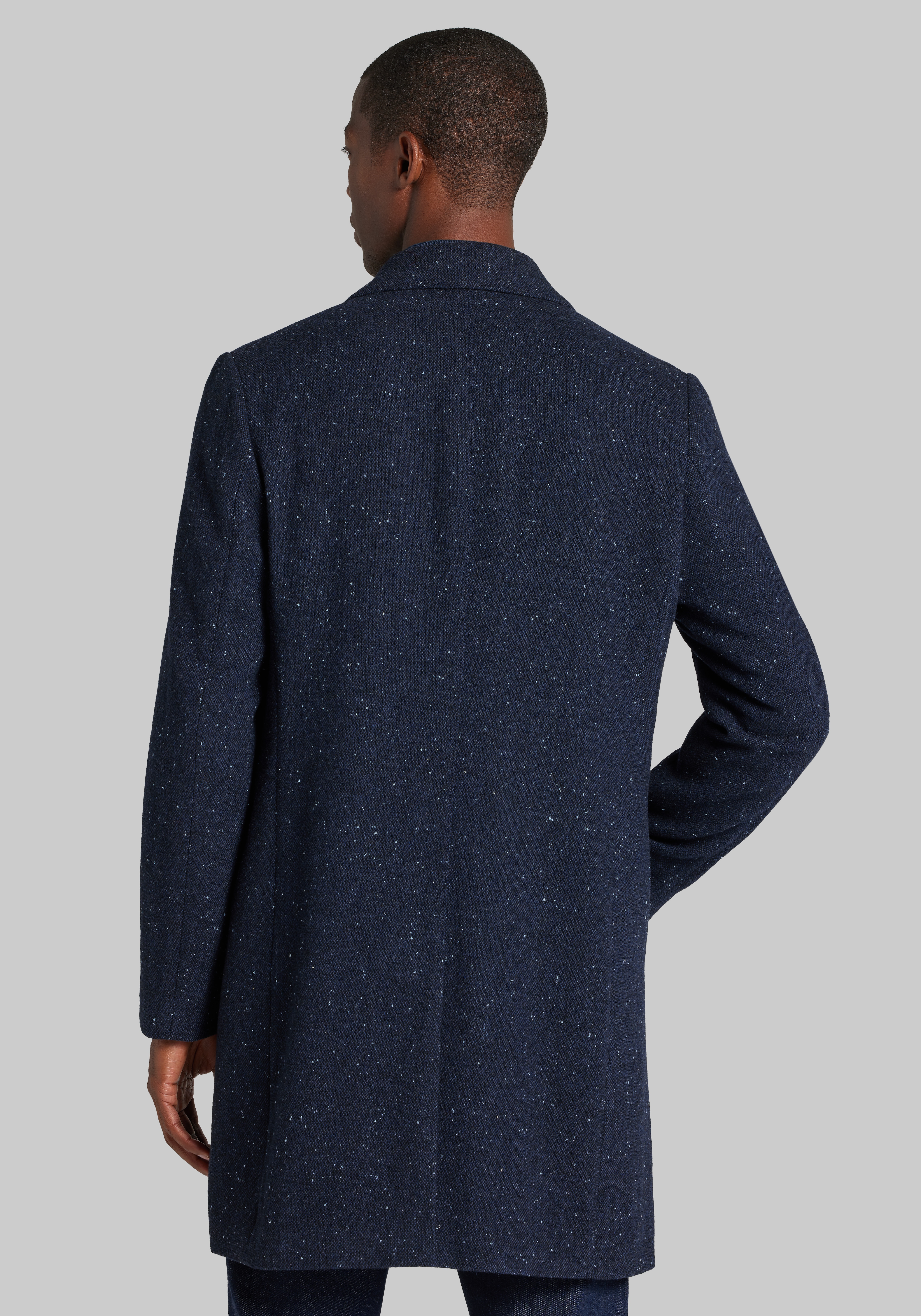 Jos. A. Bank Tailored Fit Donegal Single-Breasted Topcoat