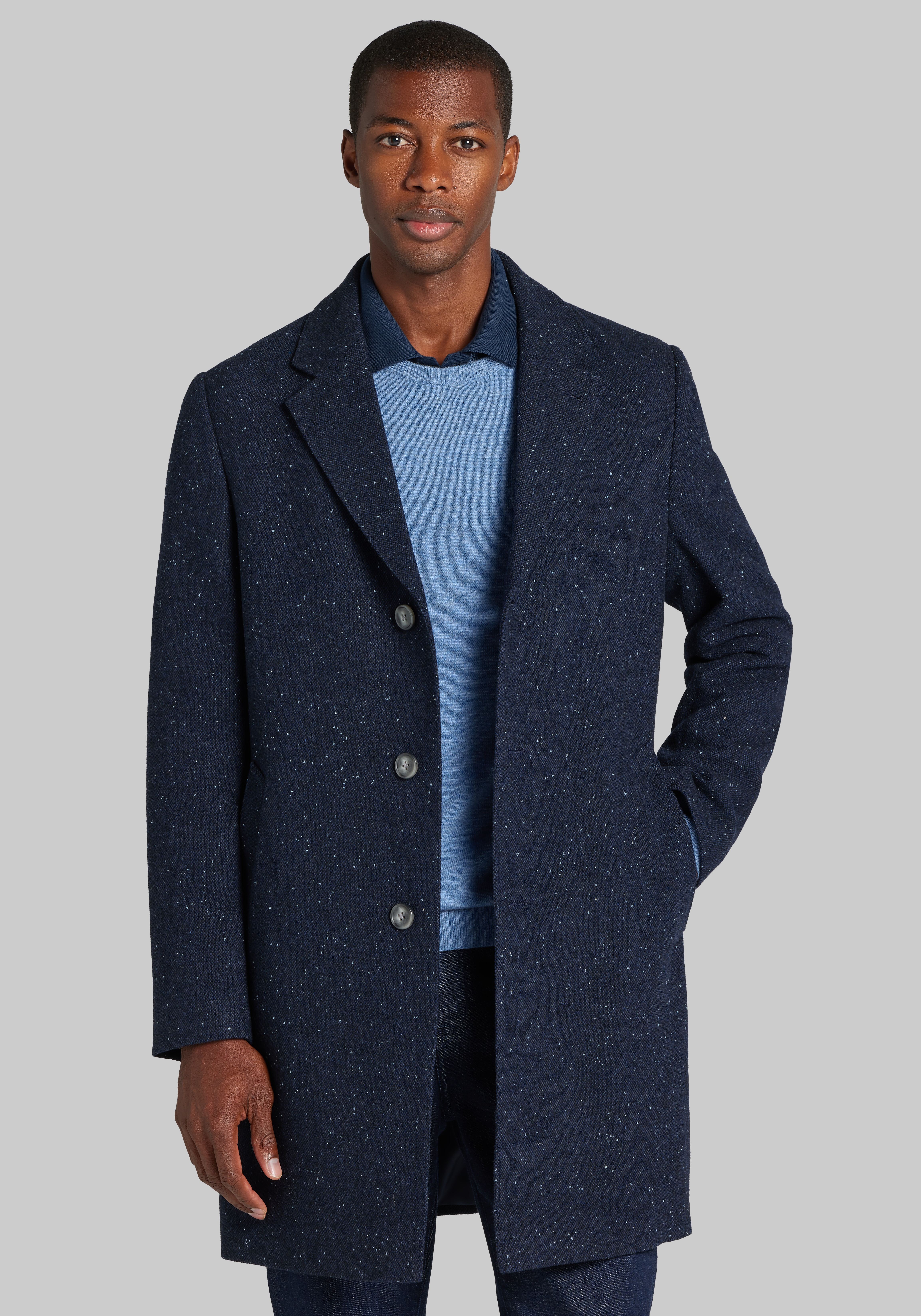 Men's Sale & Clearance, Jos. A. Bank Tailored Fit Donegal Single-Breasted Topcoat - Jos A Bank