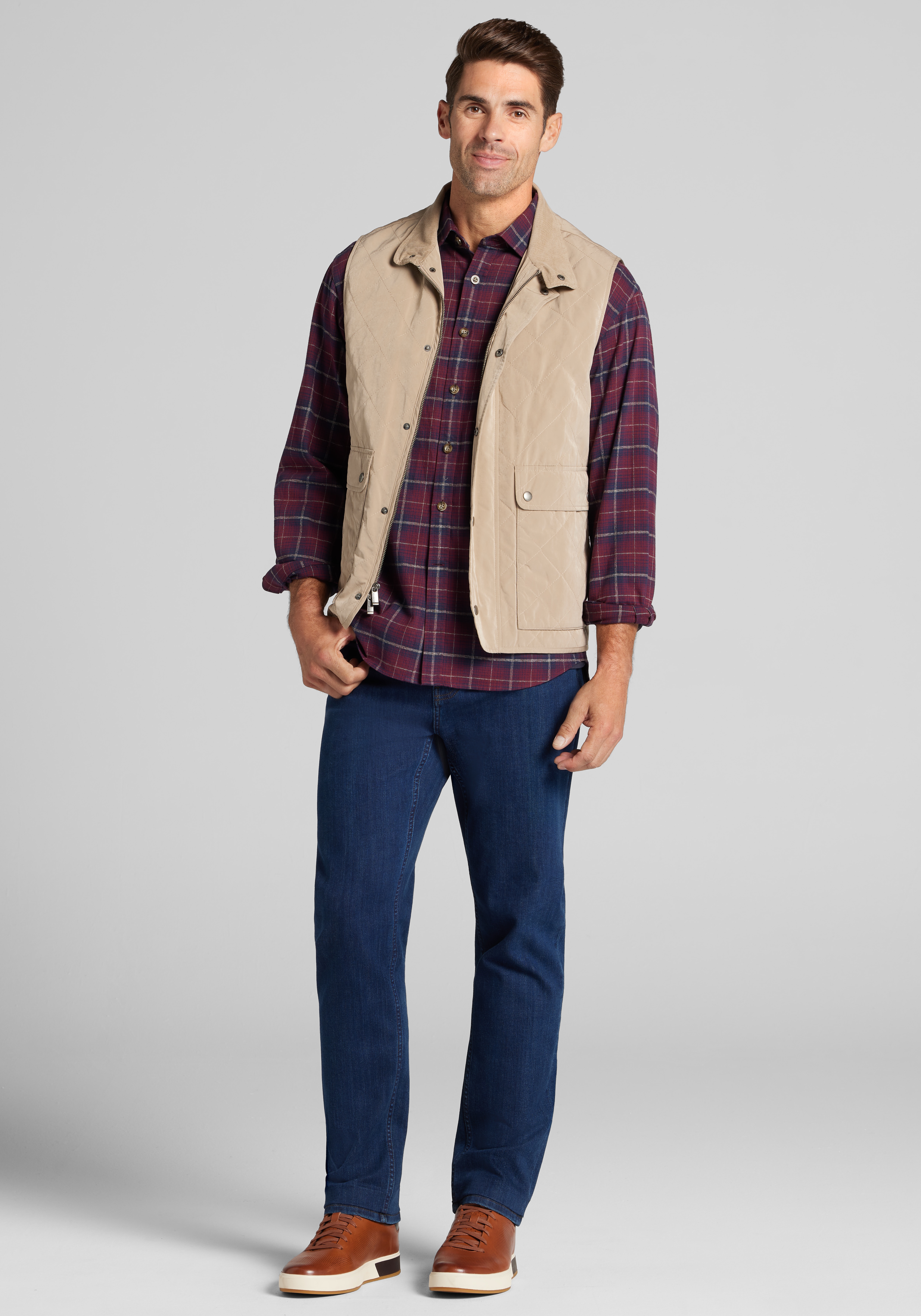 Jos. A. Bank Tailored Fit Quilted Snap Vest