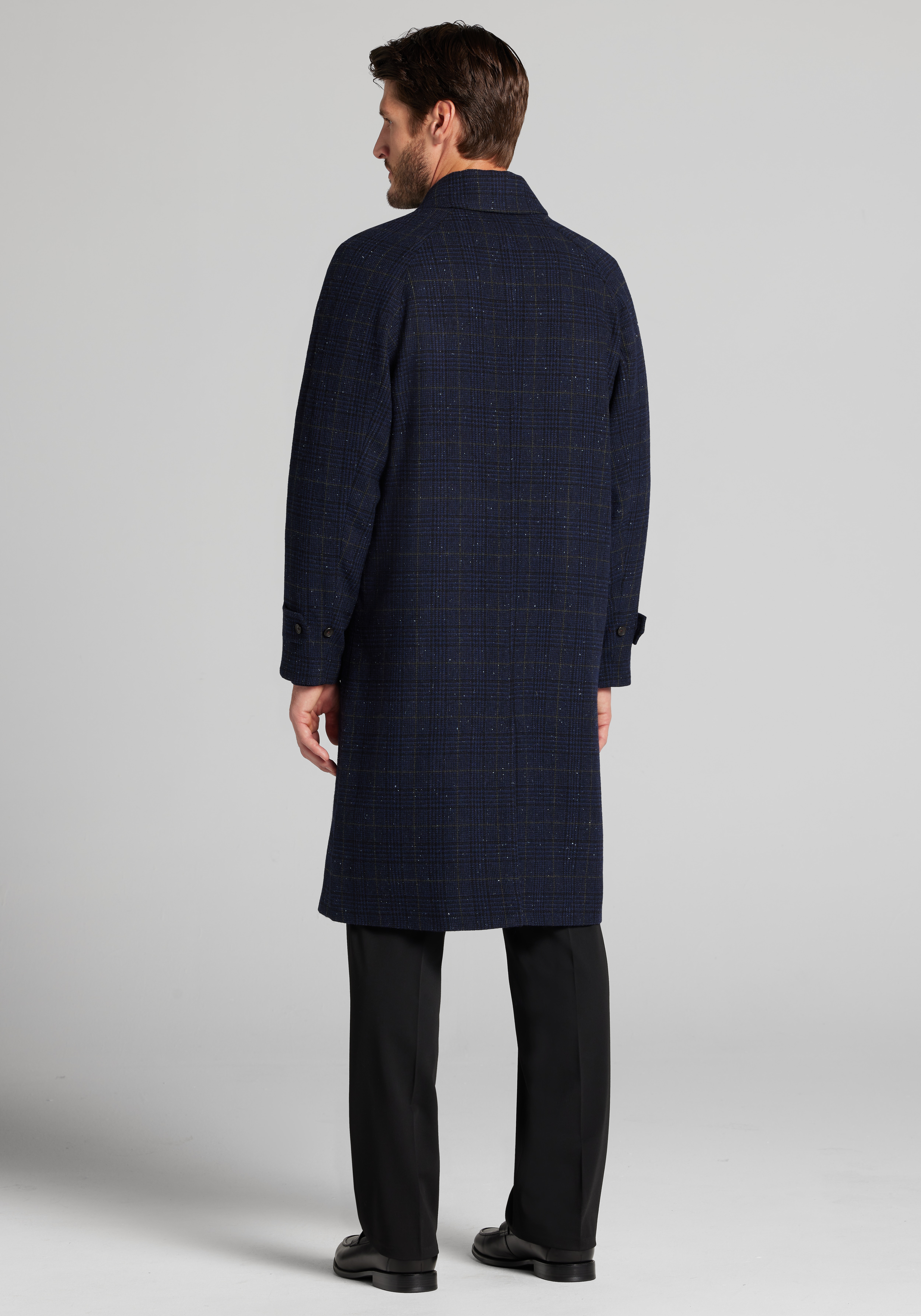 Jos. A. Bank Tailored Fit Raglan Sleeve Donegal Topcoat